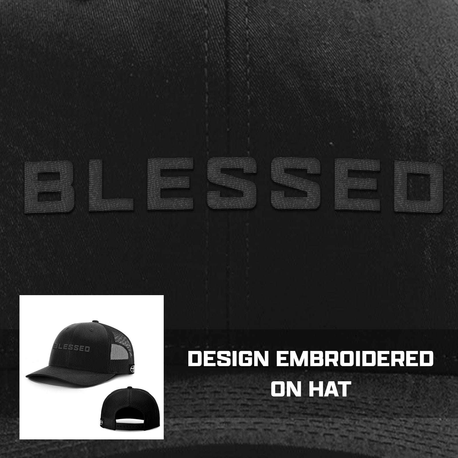 Our True God Hat Blessed Blackout Version Hats