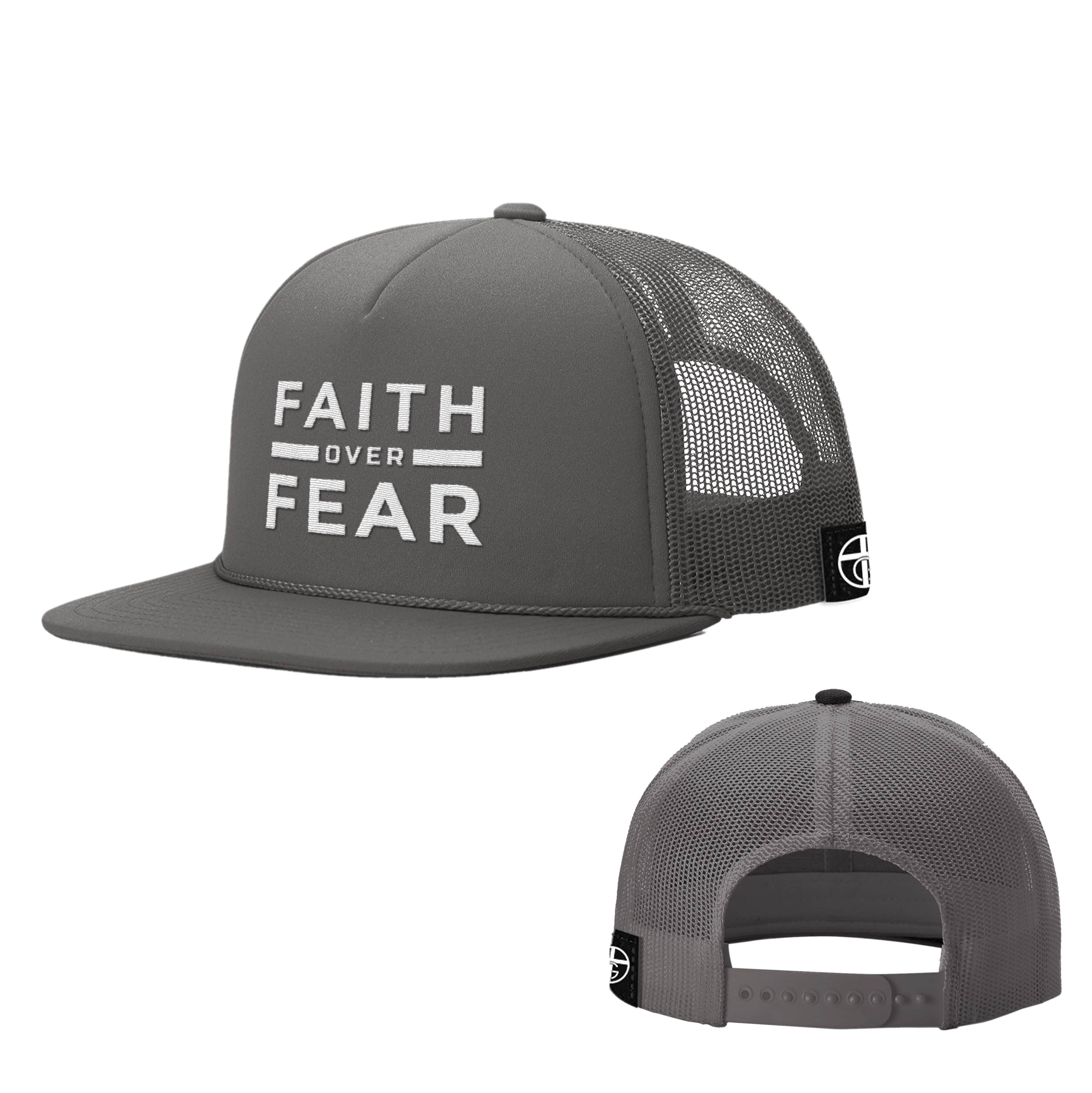 Our True God Hat Charcoal / One Size Faith Over Fear Foam Trucker Hats