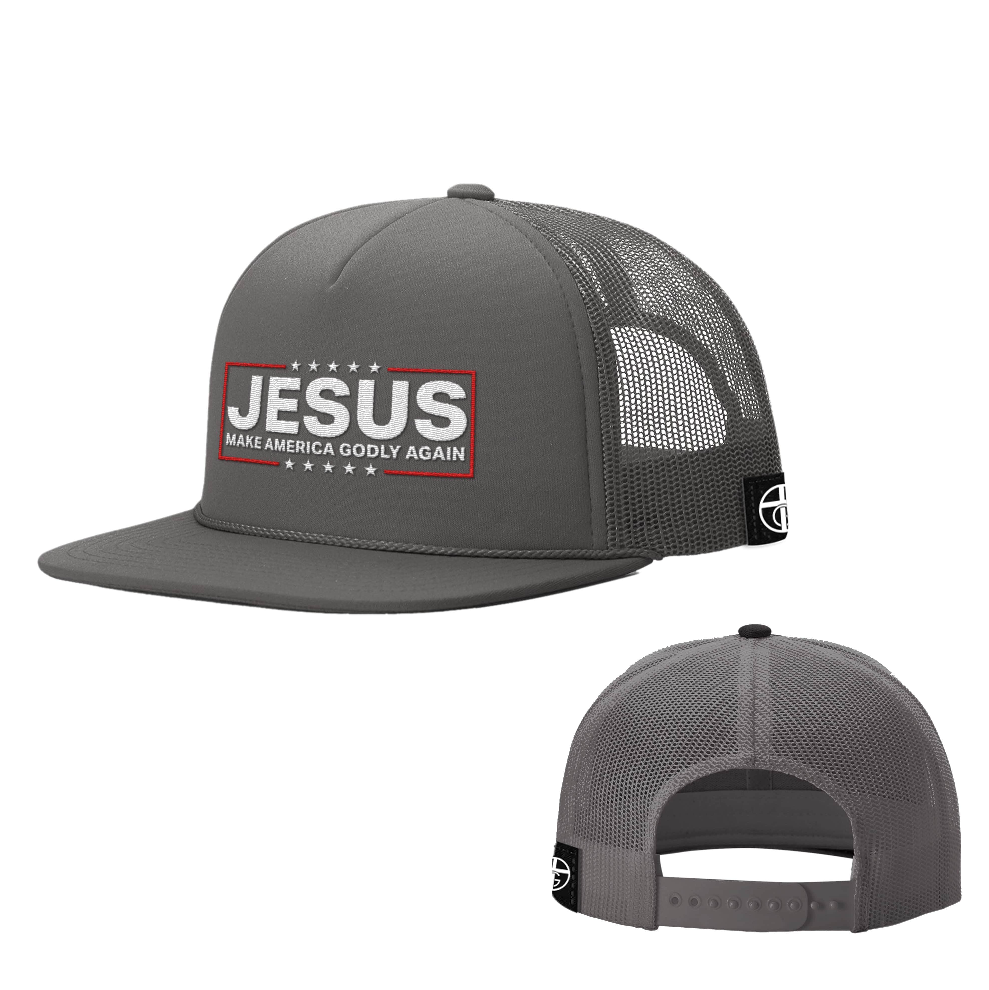 Our True God Hat Charcoal / One Size Jesus Make America Godly Again Foam Trucker Hats