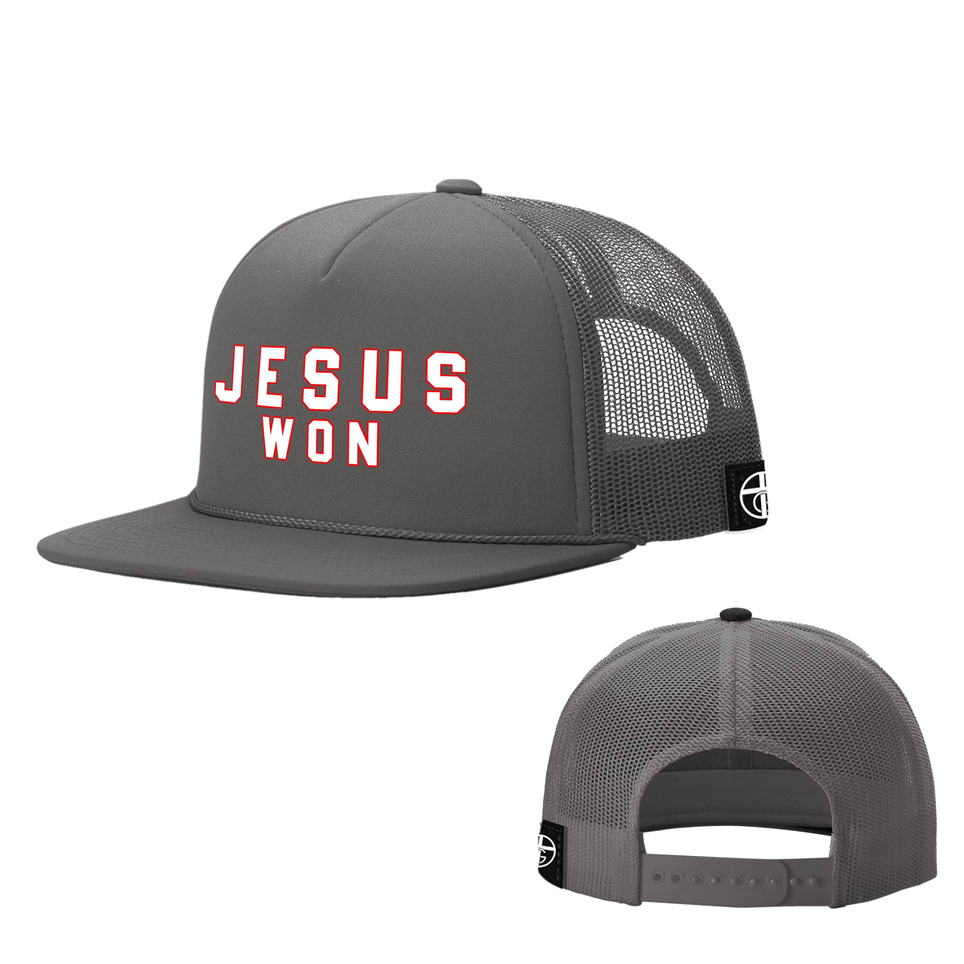 Our True God Hat Charcoal / One Size JESUS WON Foam Trucker Hats