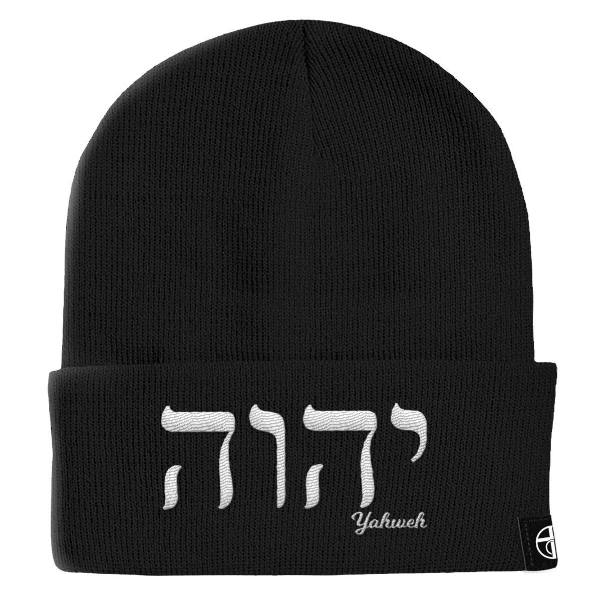 Our True God Hat Cuffed Beanies / Black / One Size Yahweh Beanies