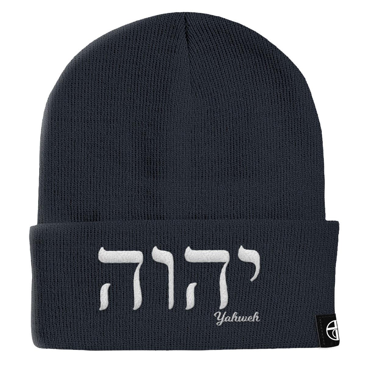 Our True God Hat Cuffed Beanies / Navy / One Size Yahweh Beanies