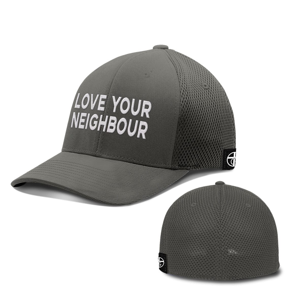 Our True God Hat Flexfit / Charcoal / S/M Love Your Neighbour Hats