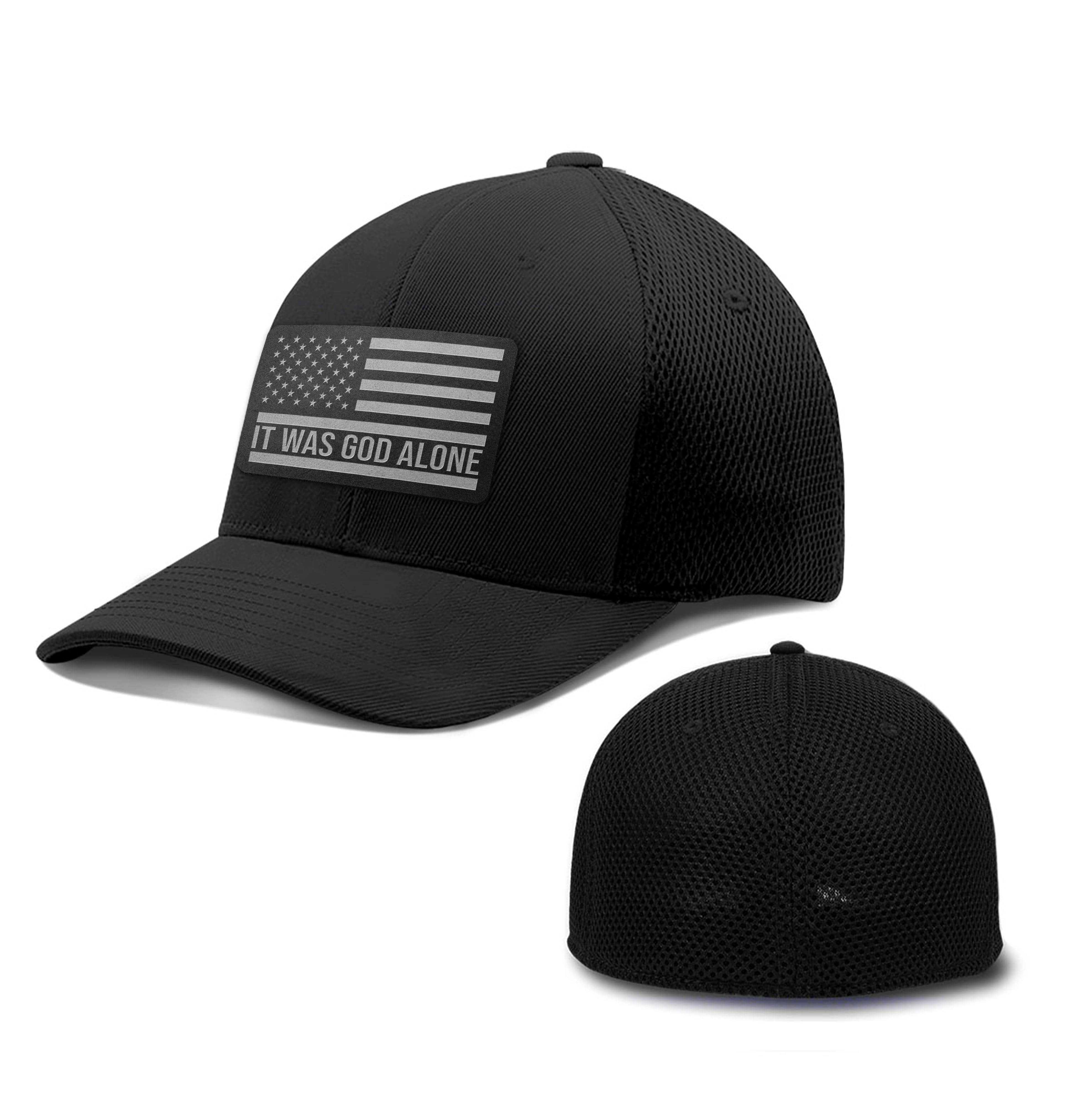 Our True God Hat Flexfit / Full Black / S/M It Was God Alone Flag DBD Edition Patch Hats