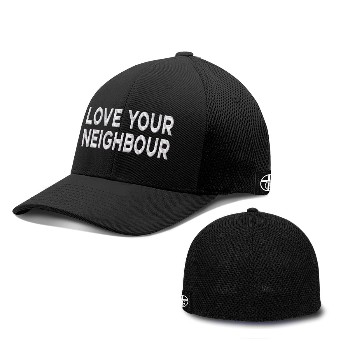 Our True God Hat Flexfit / Full Black / S/M Love Your Neighbour Hats