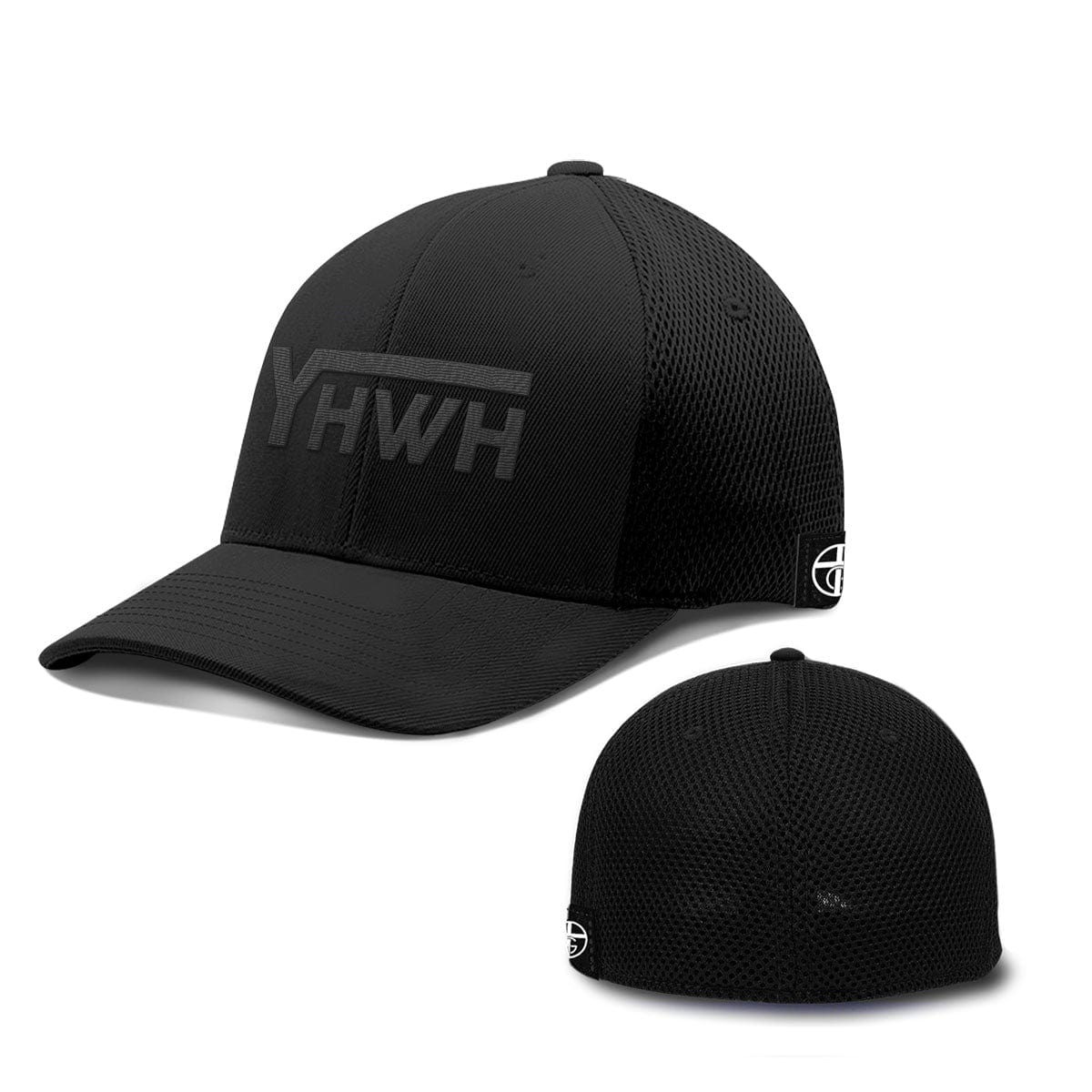 Our True God Hat Flexfit / Full Black / S/M YHWH Blackout Version Hats