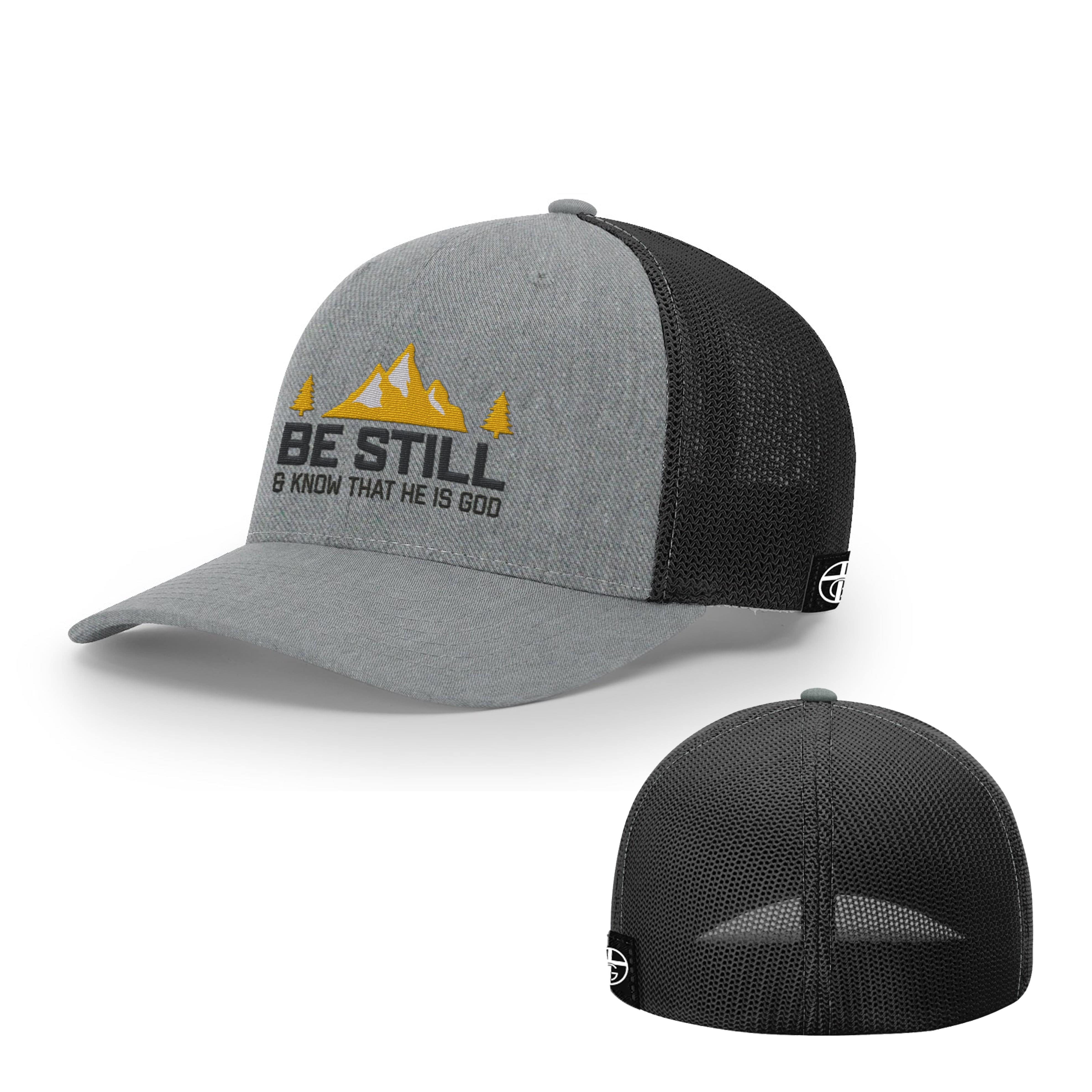 Our True God Hat Flexfit / Heather and Black / S/M Be Still And Know That He Is God Hats