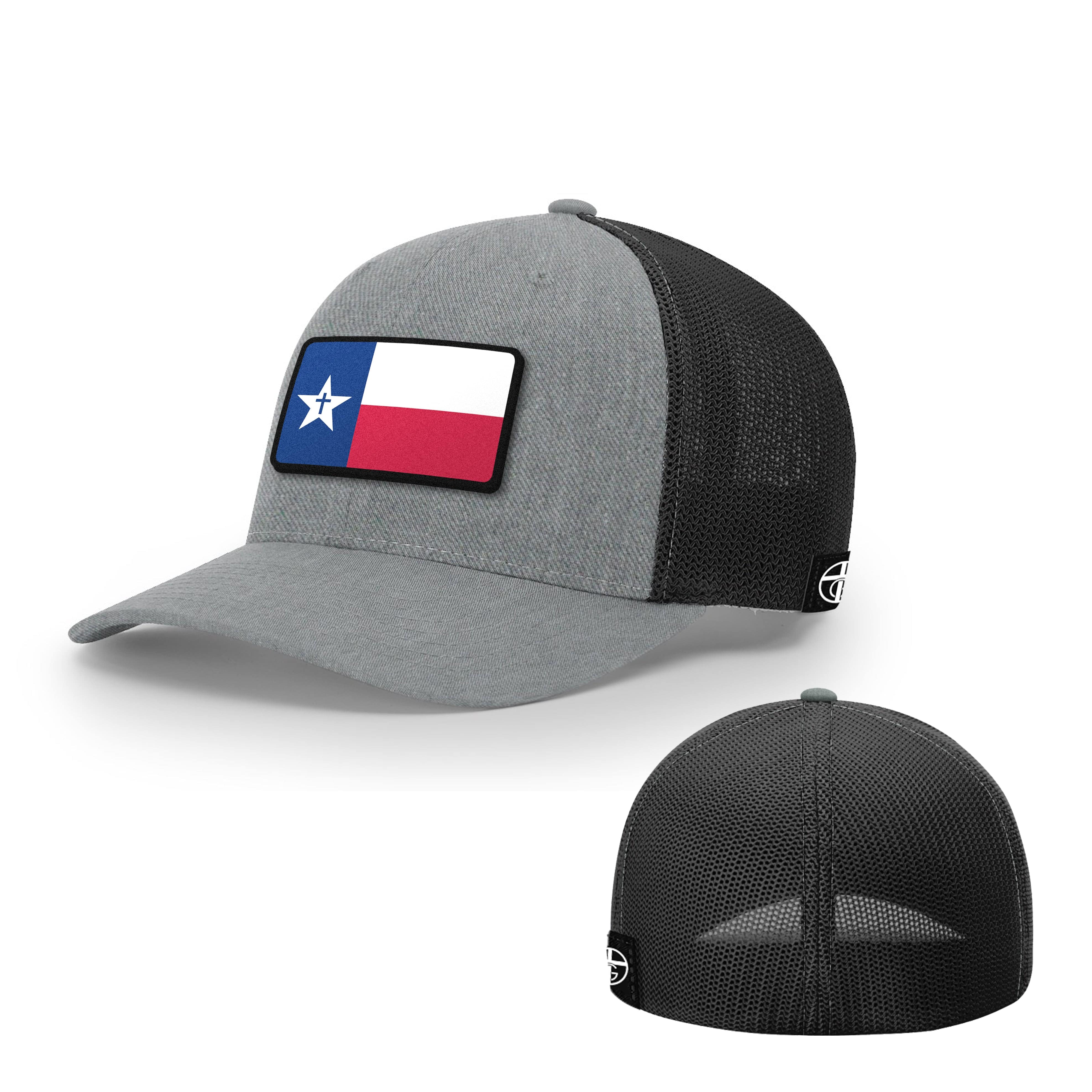 Our True God Hat Flexfit / Heather and Black / S/M Texas is God’s Country Patch Hats