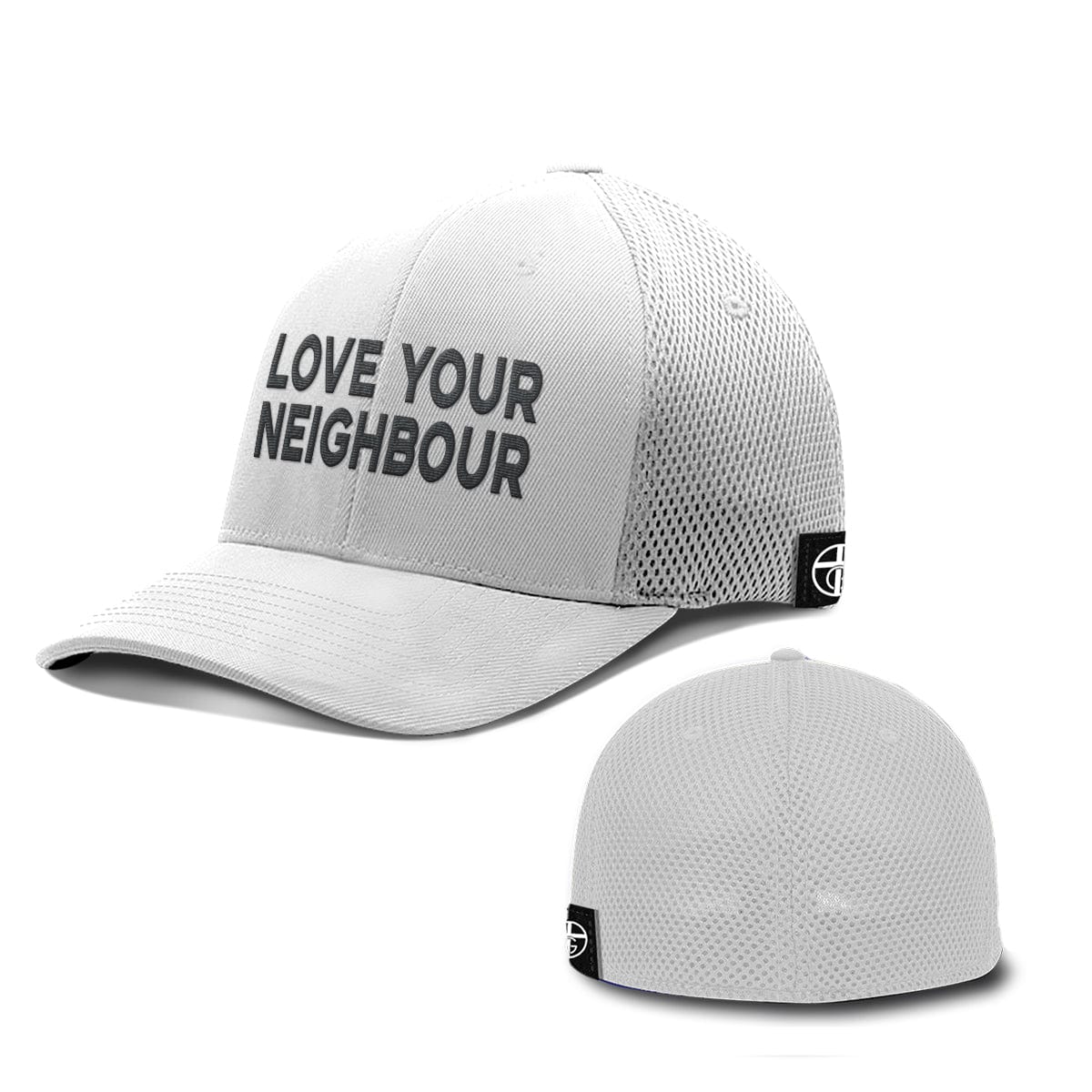 Our True God Hat Flexfit / White / S/M Love Your Neighbour Hats