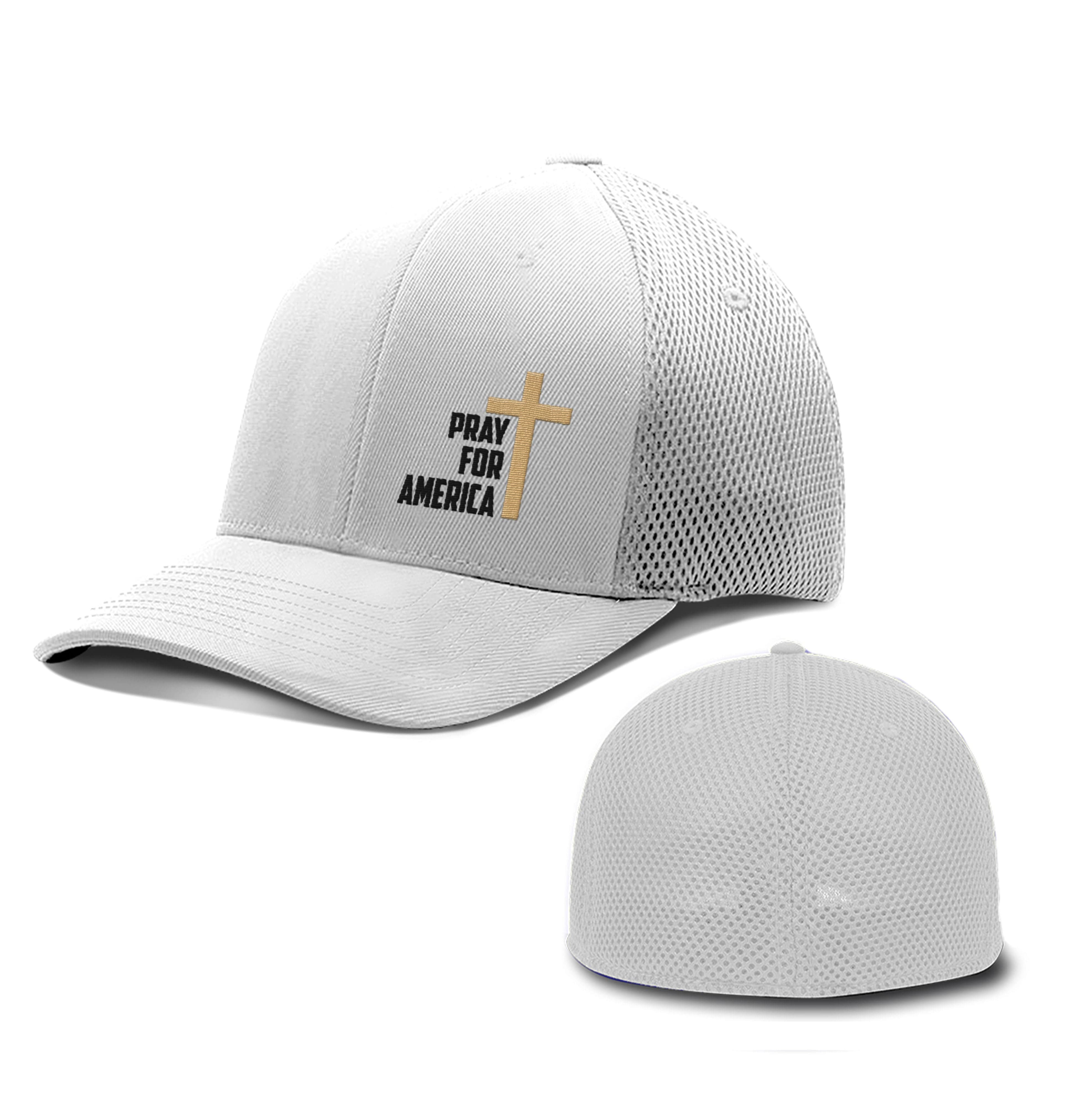 Our True God Hat Flexfit / White / S/M Pray For America Hats