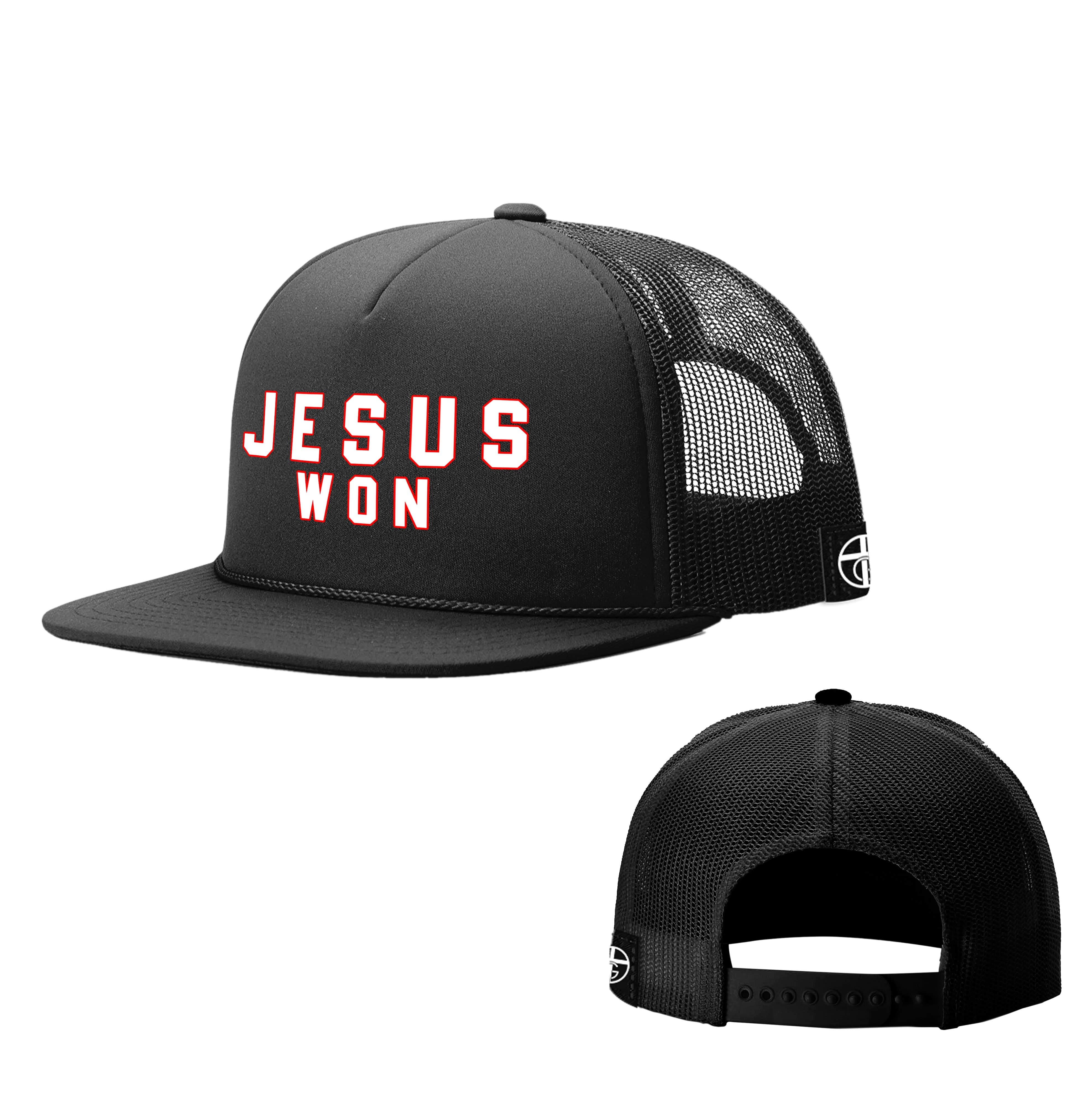 Our True God Hat Full Black / One Size JESUS WON Foam Trucker Hats