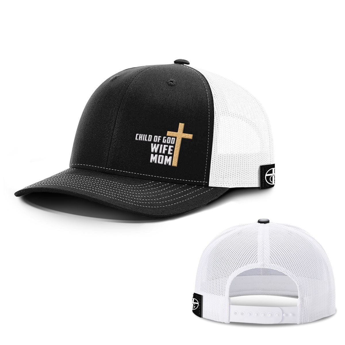 Our True God Hat Snapback / Black and White / One Size Child Of God, Wife, Mom Hats