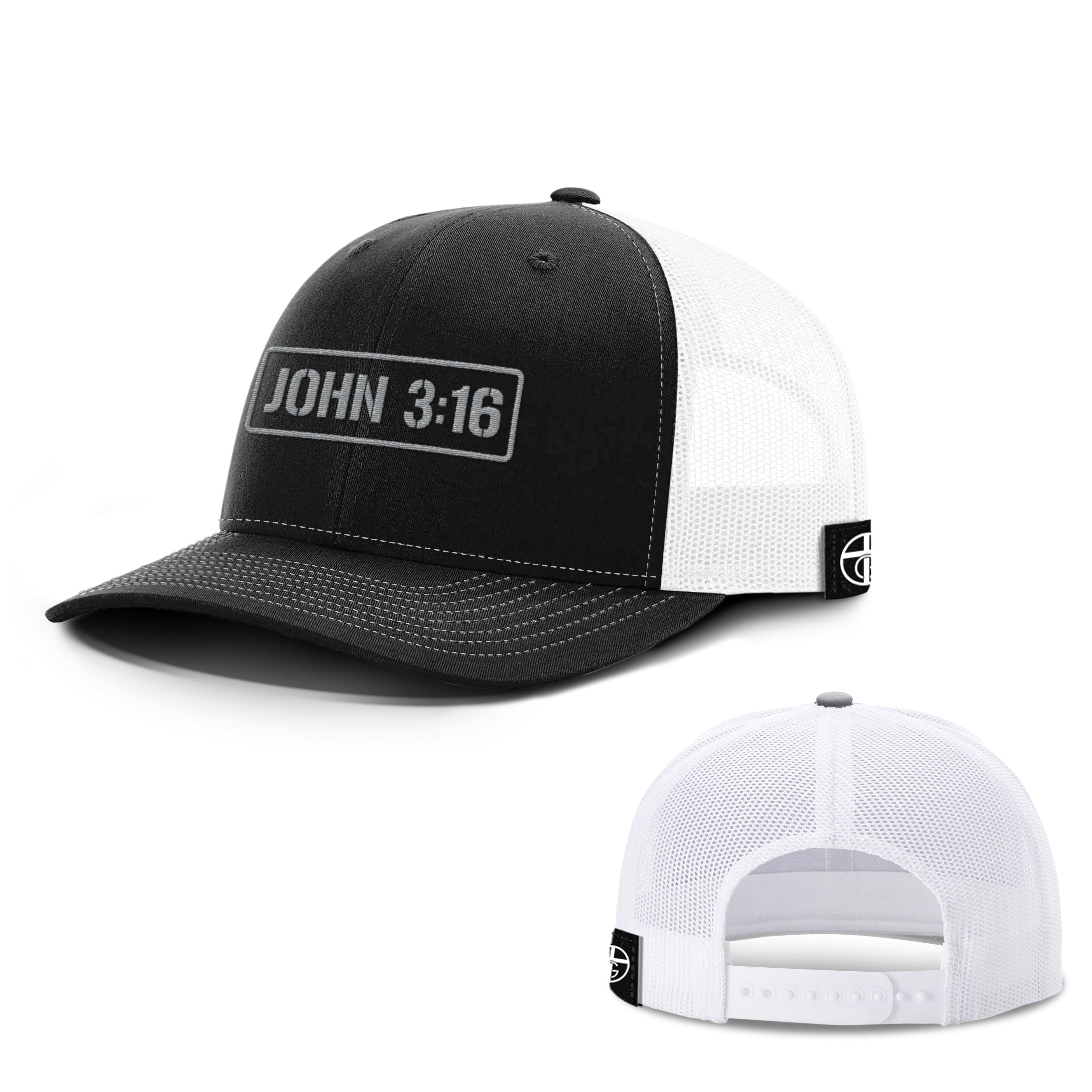 Our True God Hat Snapback / Black and White / One Size John 3:16 DBD Edition Hats