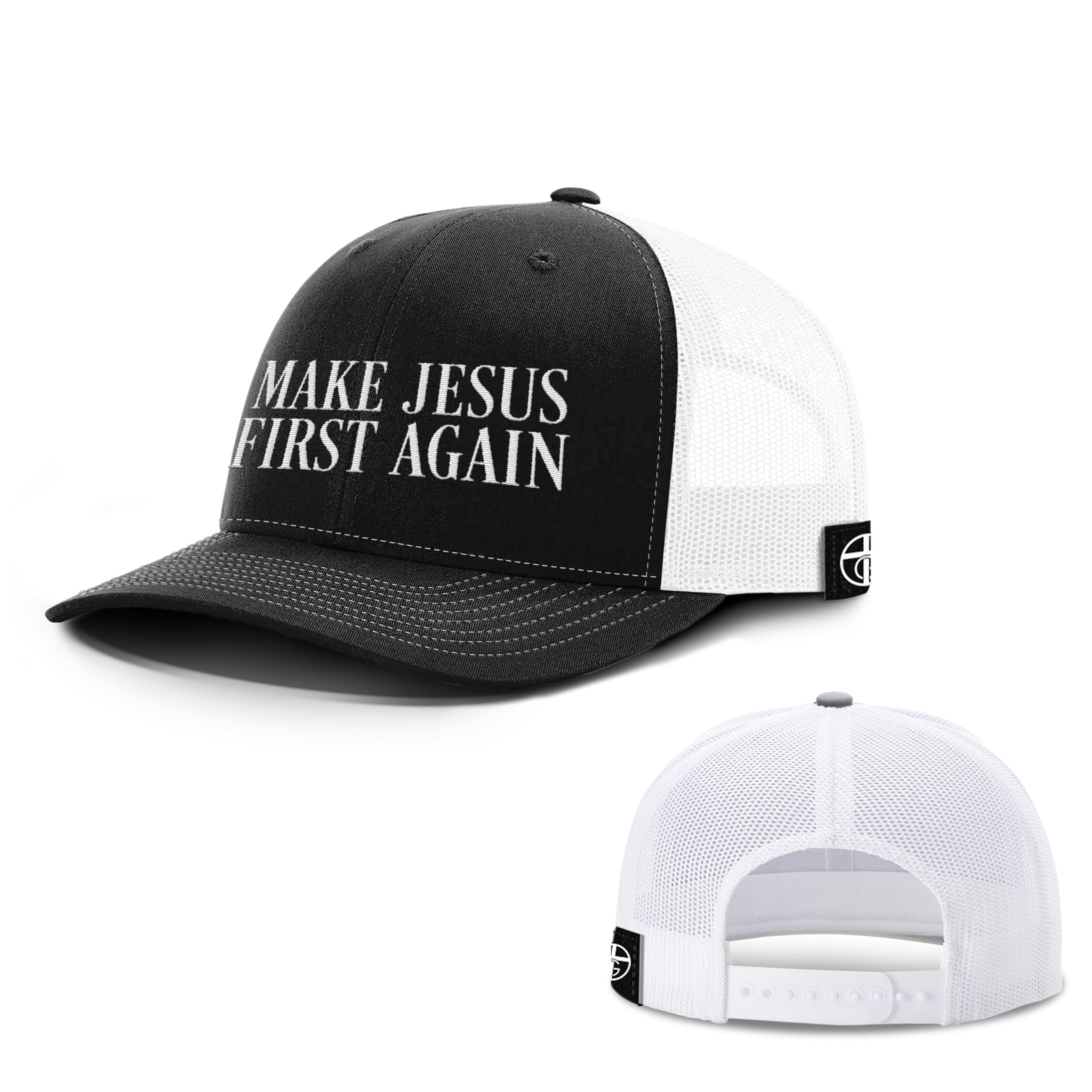 Our True God Hat Snapback / Black and White / One Size Make Jesus First Again Hats