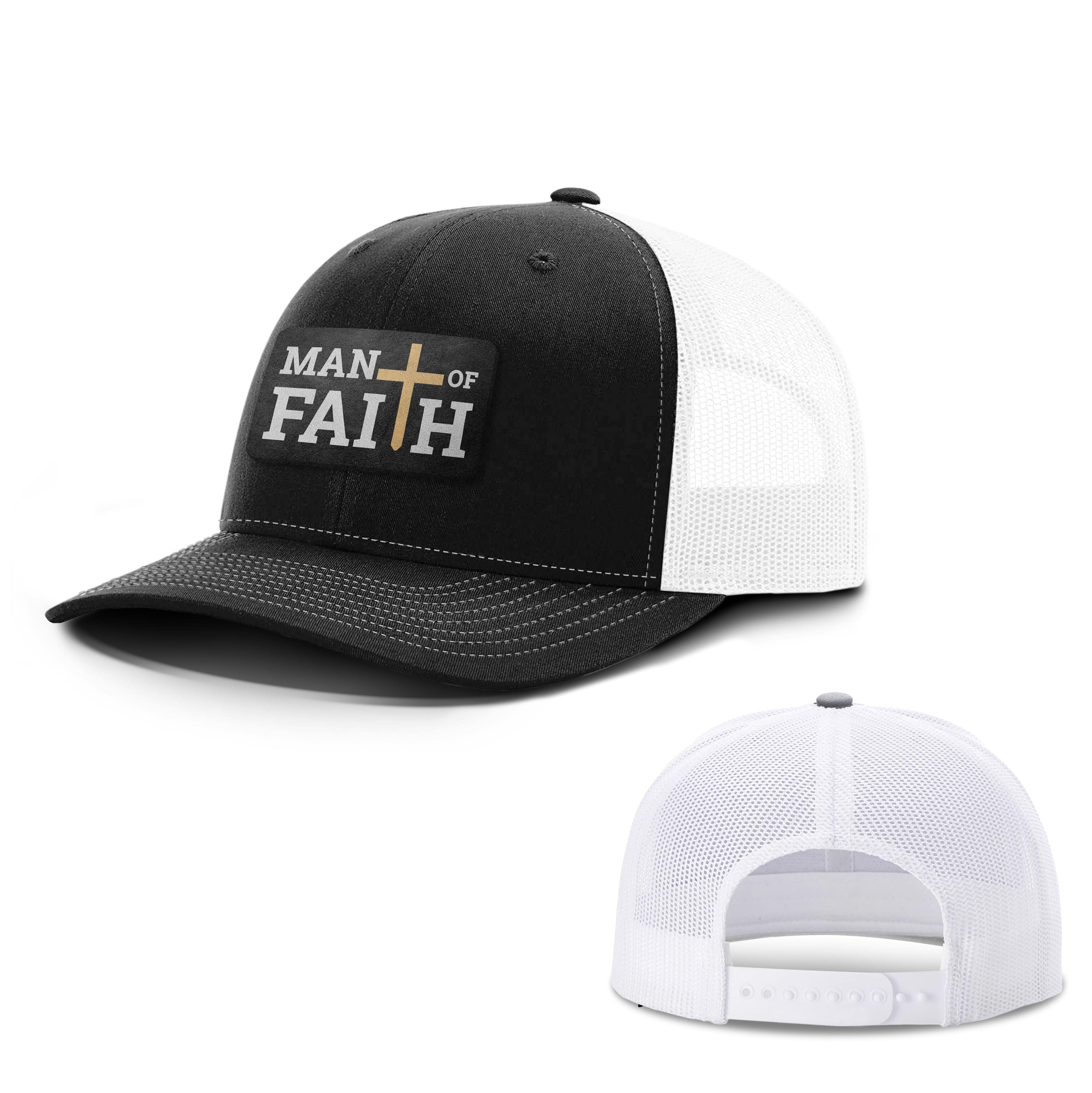 Our True God Hat Snapback / Black and White / One Size Man Of Faith Patch Hats