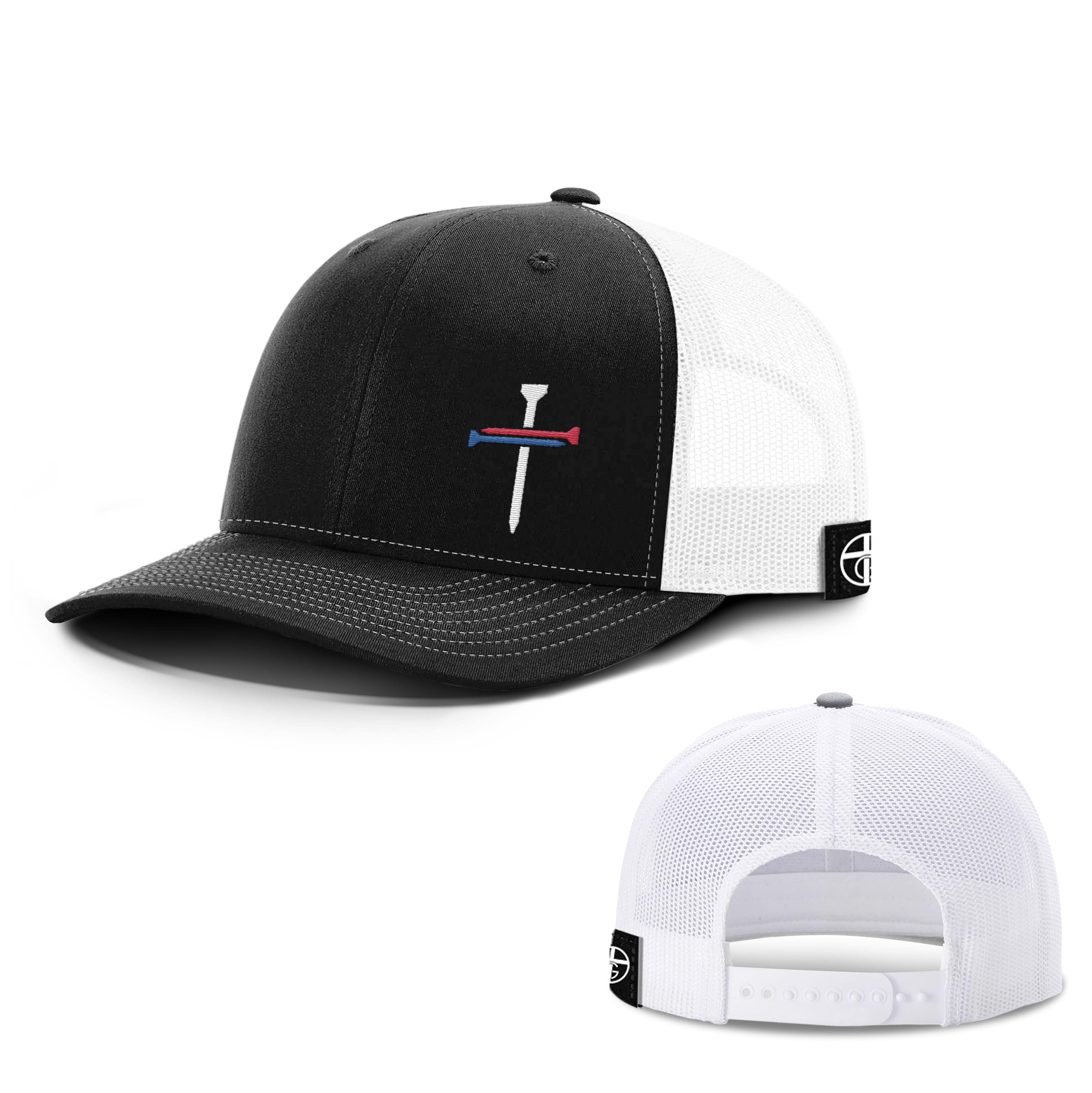 Our True God Hat Snapback / Black and White / One Size USA Nail Cross Lower Left Hats