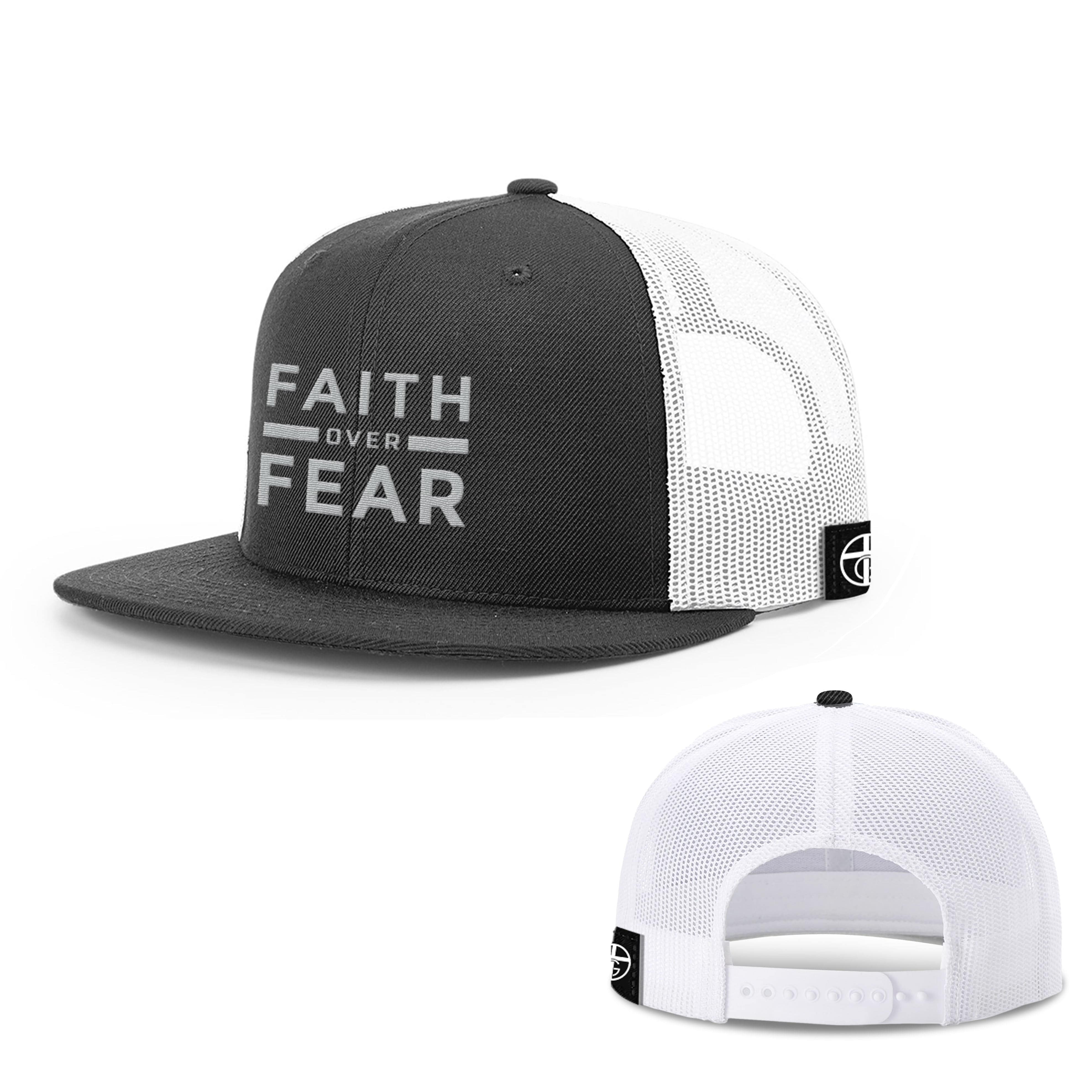 Our True God Hat Snapback Flatbill / Black and White / One Size Faith Over Fear DBD Edition Hats