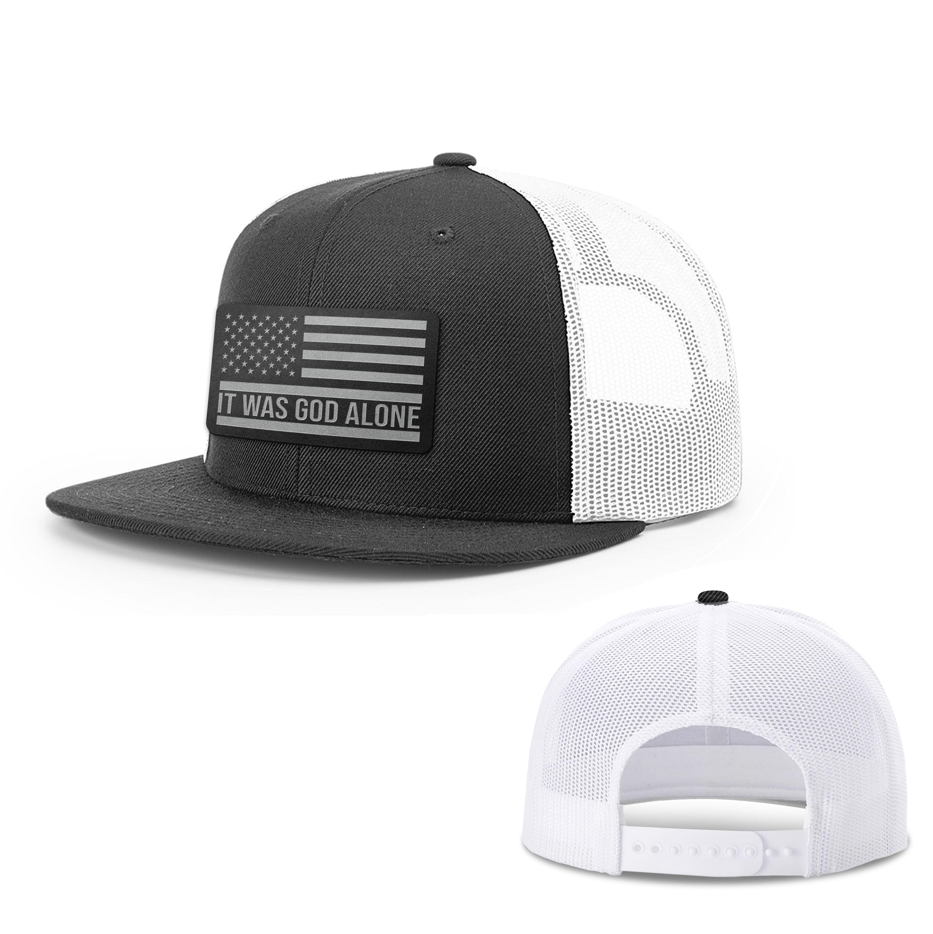 Our True God Hat Snapback Flatbill / Black and White / One Size It Was God Alone Flag DBD Edition Patch Hats