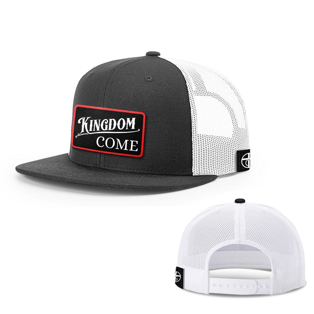 Our True God Hat Snapback Flatbill / Black and White / One Size Kingdom Come Patch Hats