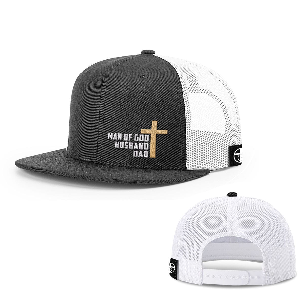 Our True God Hat Snapback Flatbill / Black and White / One Size Man Of God, Husband, Dad Hats