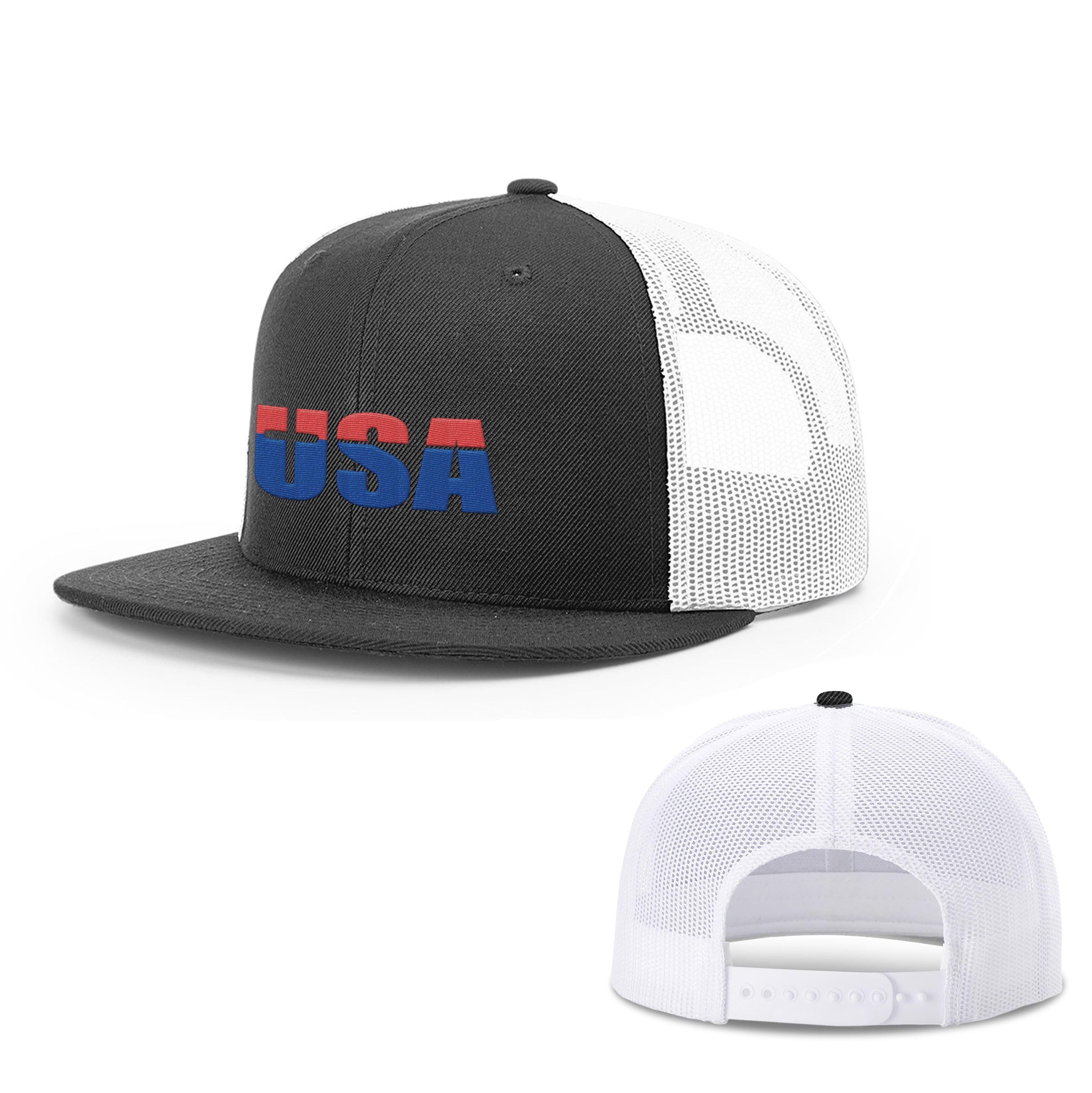 Our True God Hat Snapback Flatbill / Black and White / One Size USA Cross Hats