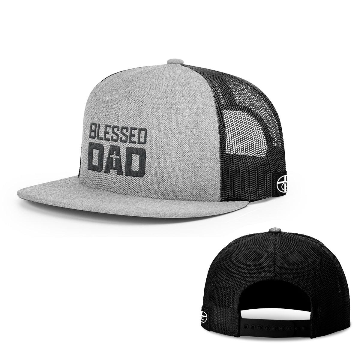 Our True God Hat Snapback Flatbill / Heather and Black / One Size Blessed Dad Hats