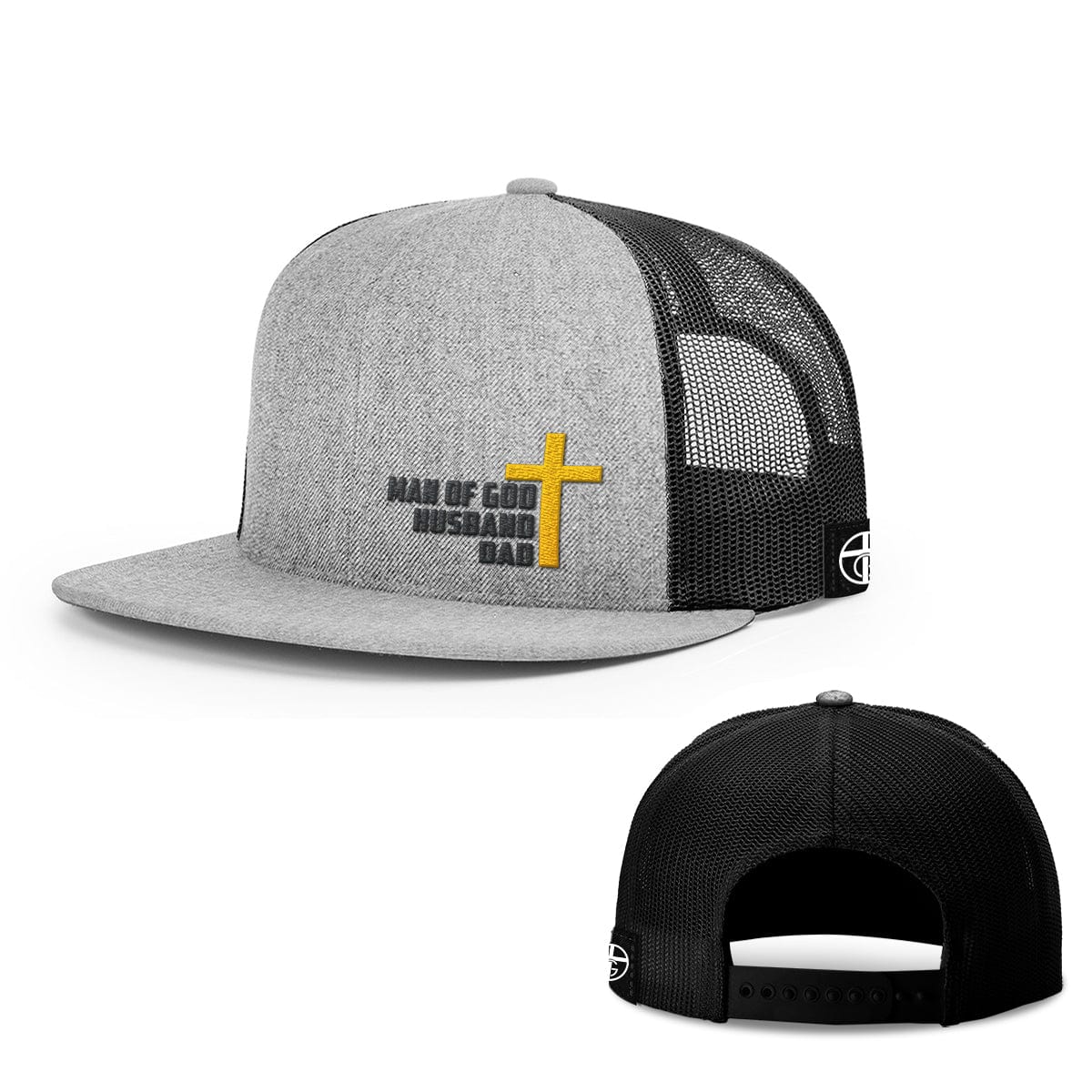 Our True God Hat Snapback Flatbill / Heather and Black / One Size Man Of God, Husband, Dad Hats