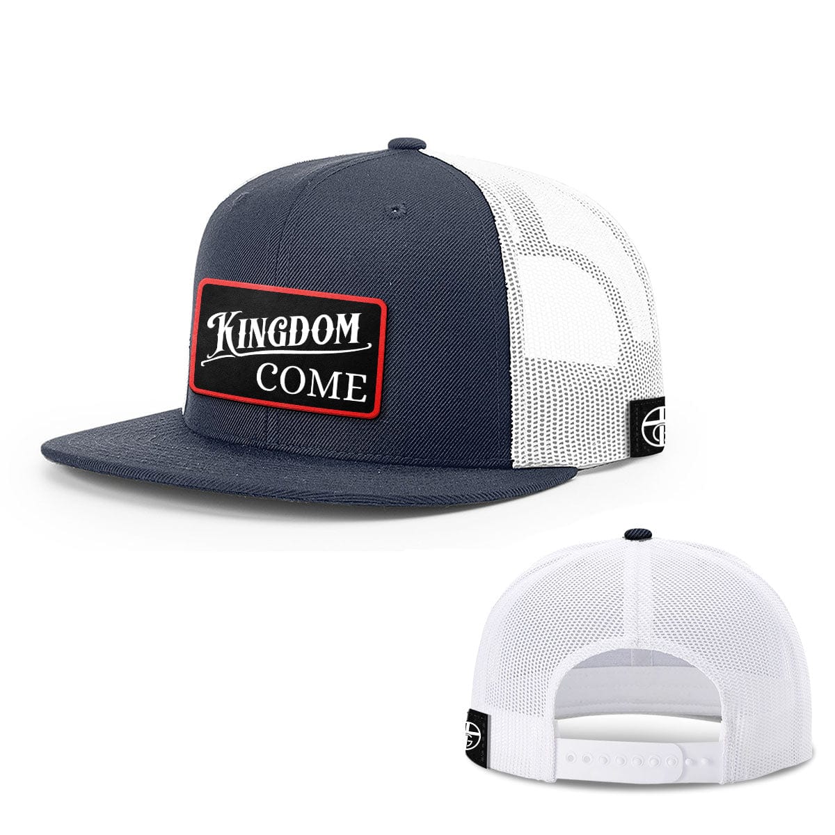 Our True God Hat Snapback Flatbill / Navy and White / One Size Kingdom Come Patch Hats