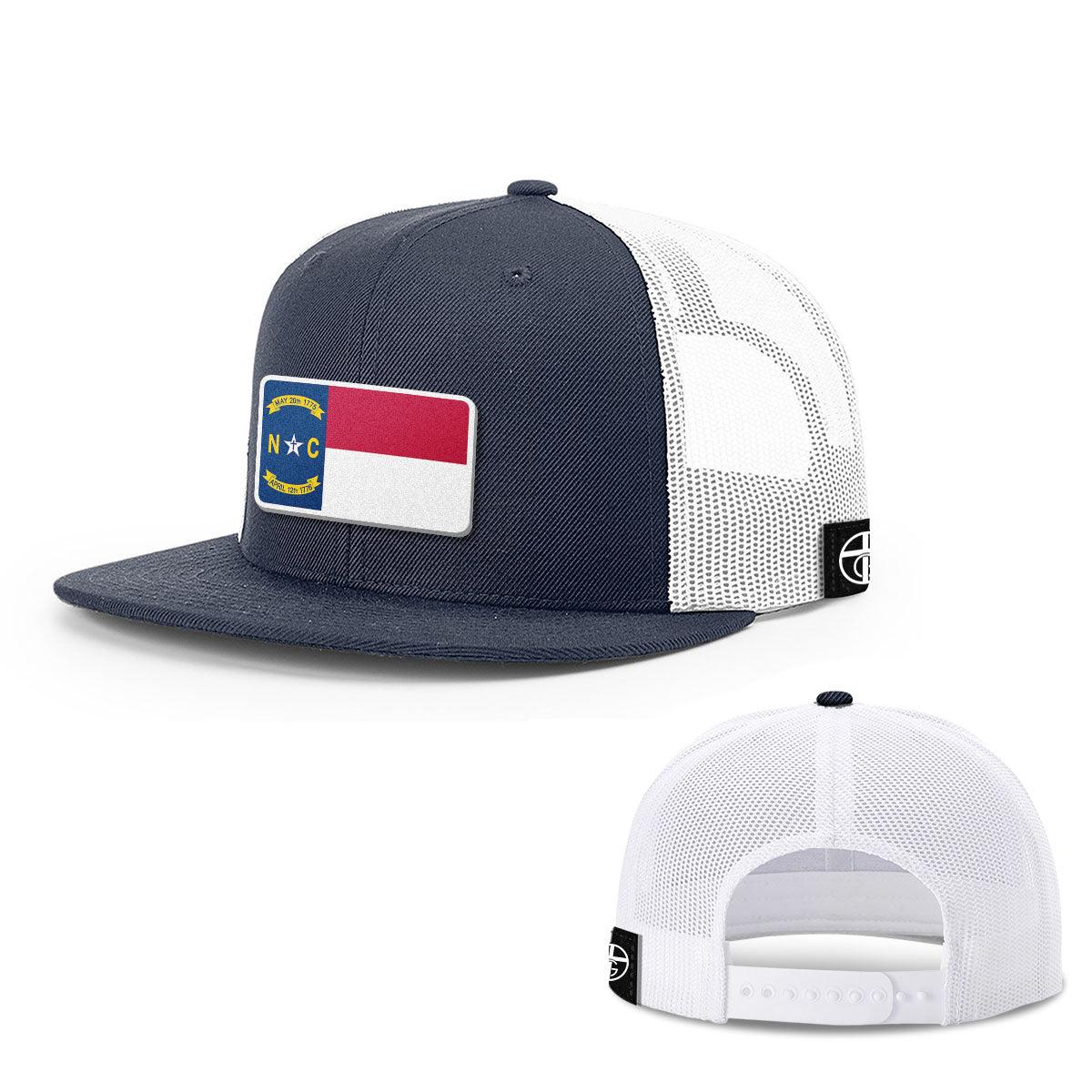 Our True God Hat Snapback Flatbill / Navy and White / One Size North Carolina is God’s Country Patch Hats