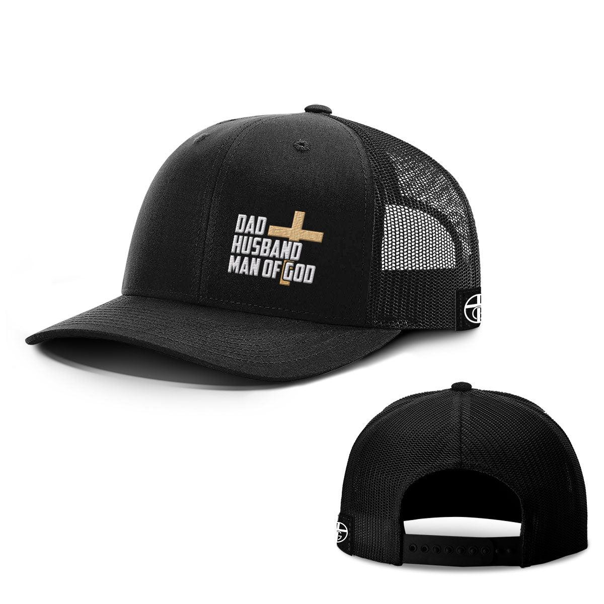 Our True God Hat Snapback / Full Black / One Size Dad, Husband, Man of God Hats