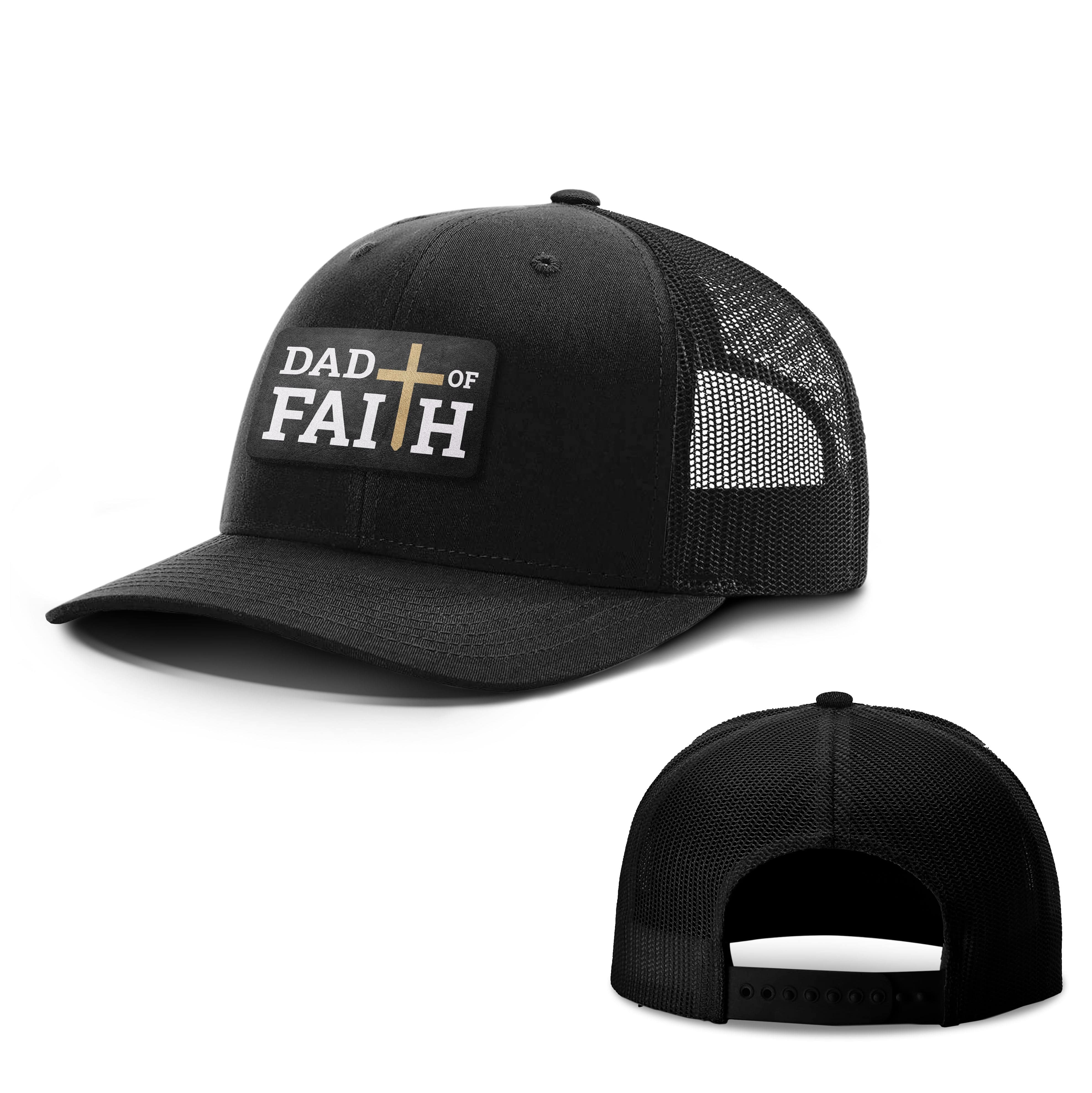 Our True God Hat Snapback / Full Black / One Size Dad Of Faith Patch Hats