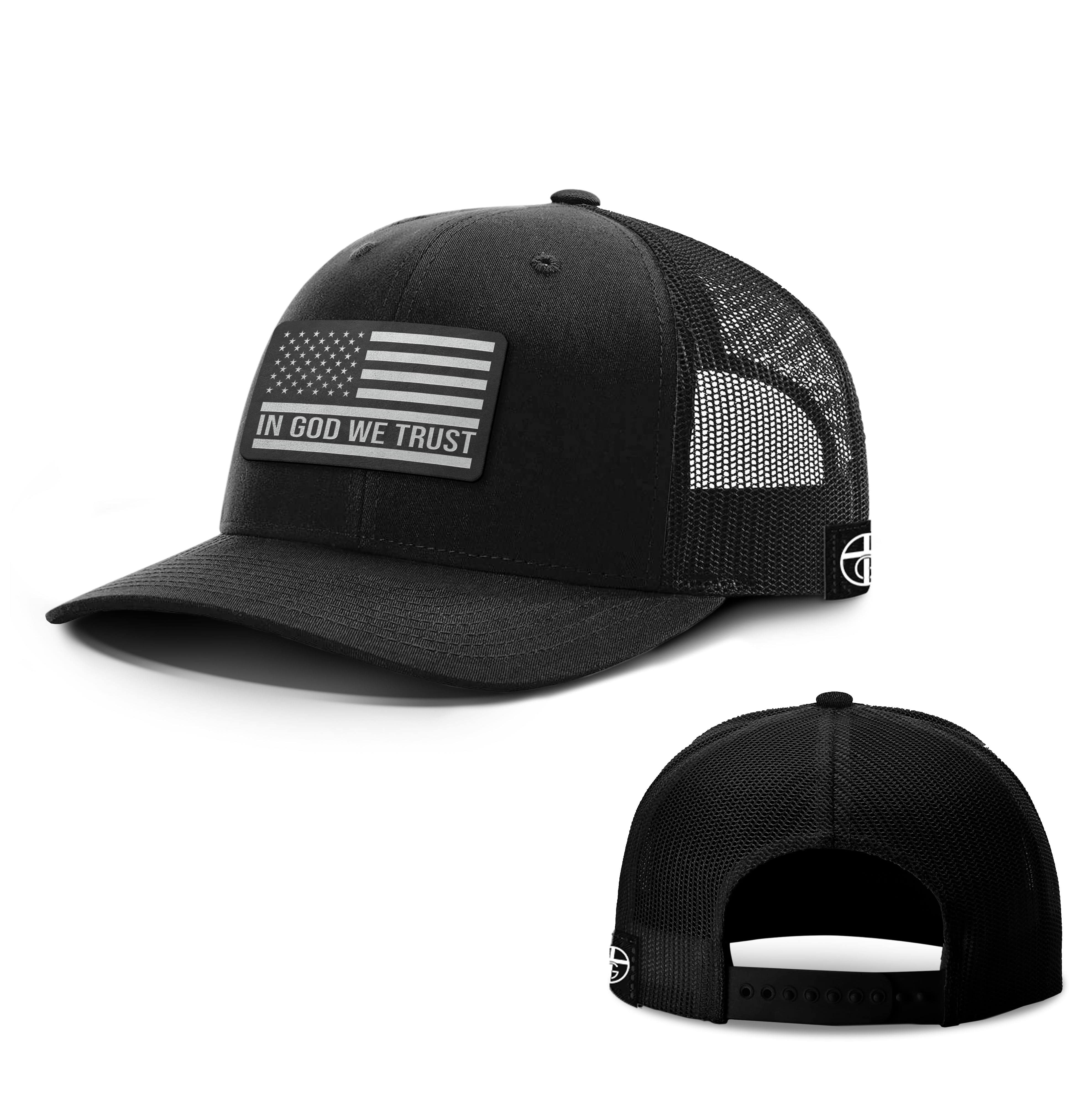 Our True God Hat Snapback / Full Black / One Size In God We Trust Flag DBD Edition Patch Hats