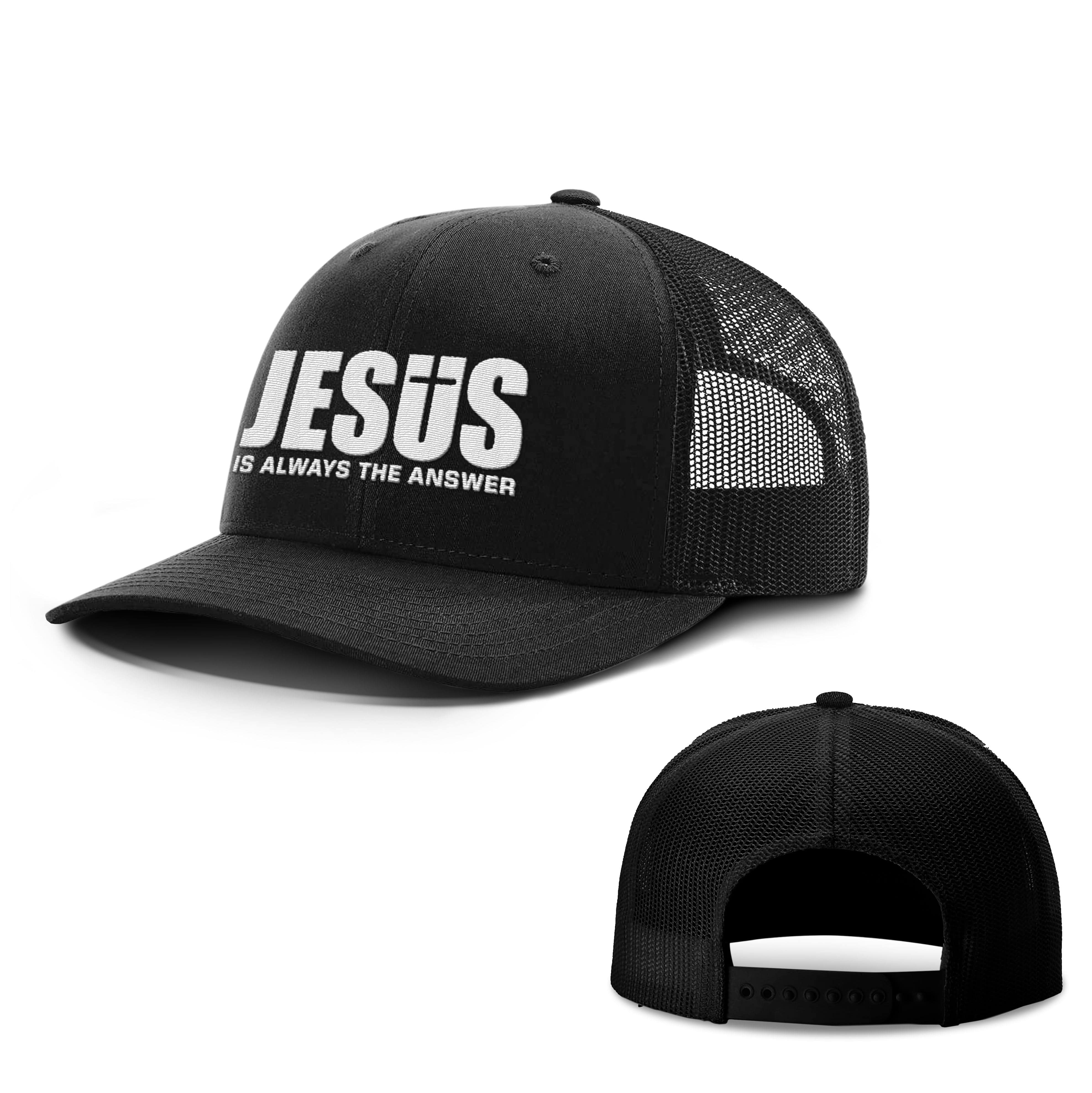 Our True God Hat Snapback / Full Black / One Size Jesus Is Always The Answer Hats