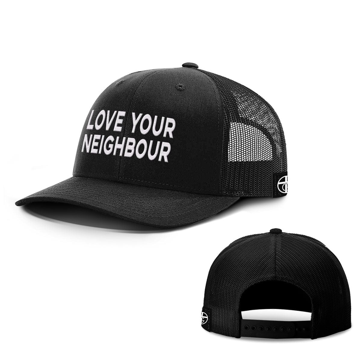 Our True God Hat Snapback / Full Black / One Size Love Your Neighbour Hats