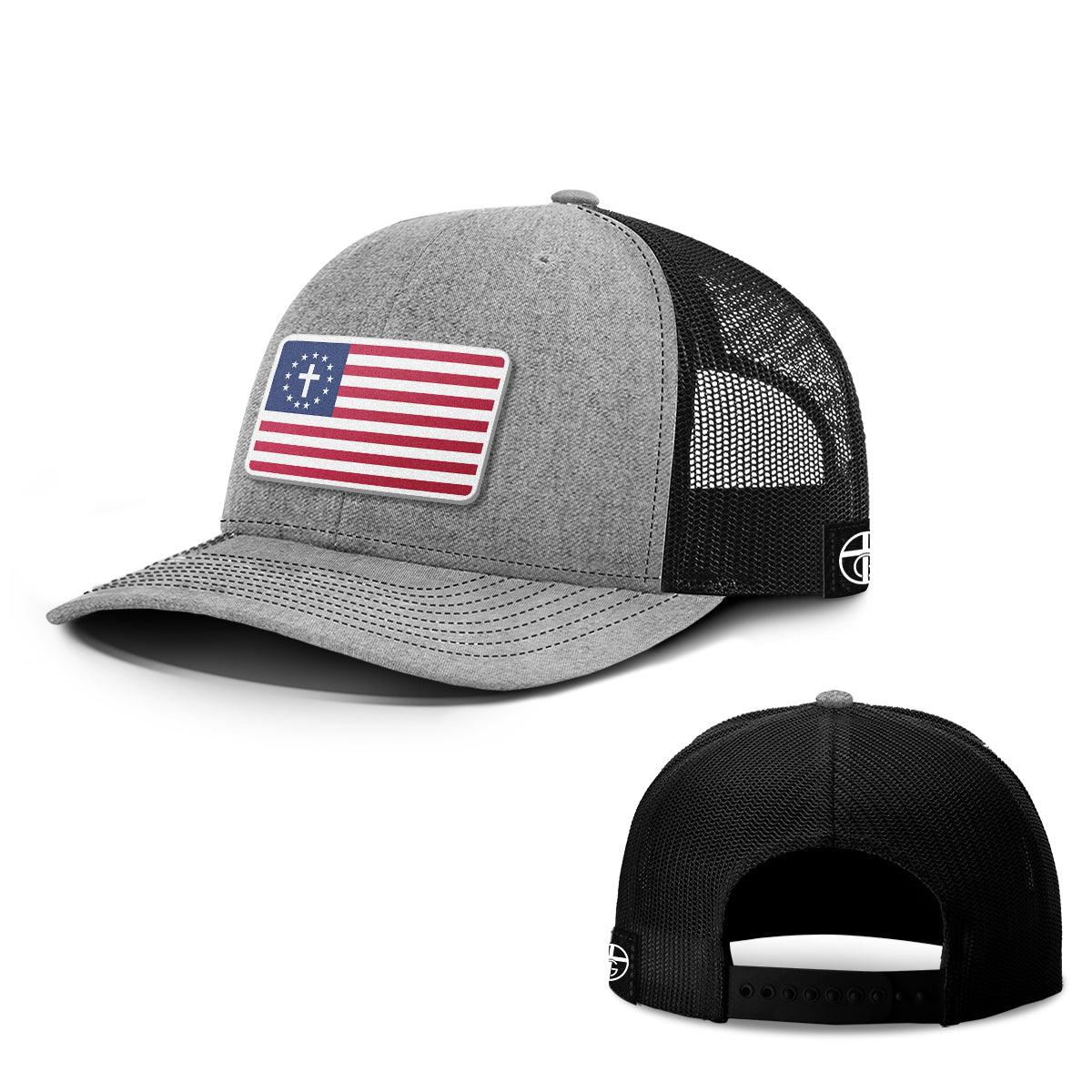 Our True God Hat Snapback / Heather and Black / One Size One Nation Under God Patch Hats