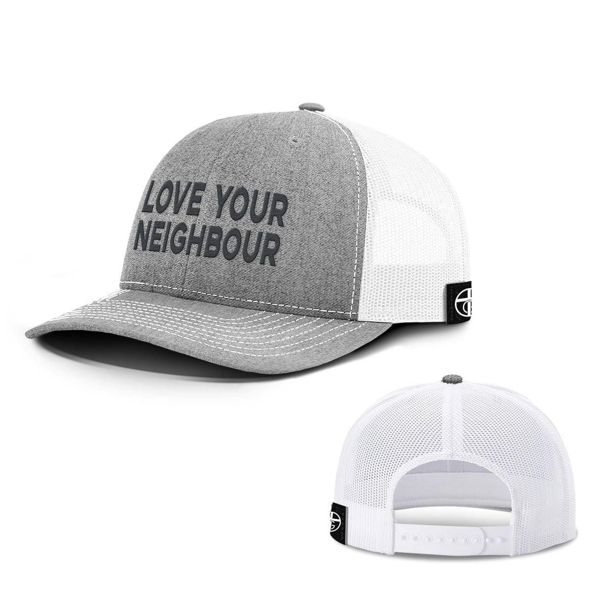 Our True God Hat Snapback / Heather and White / One Size Love Your Neighbour Hats