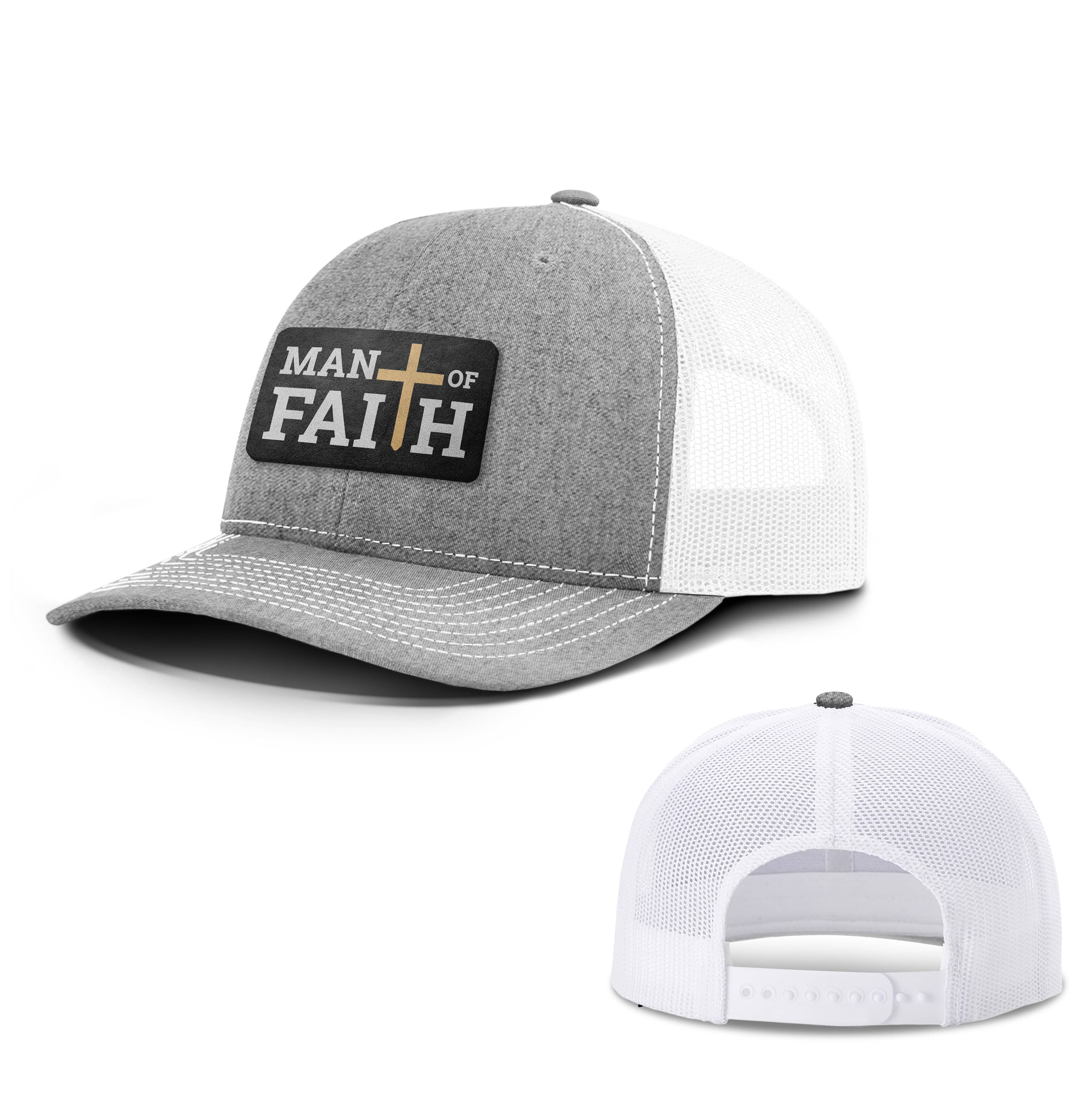 Our True God Hat Snapback / Heather and White / One Size Man Of Faith Patch Hats