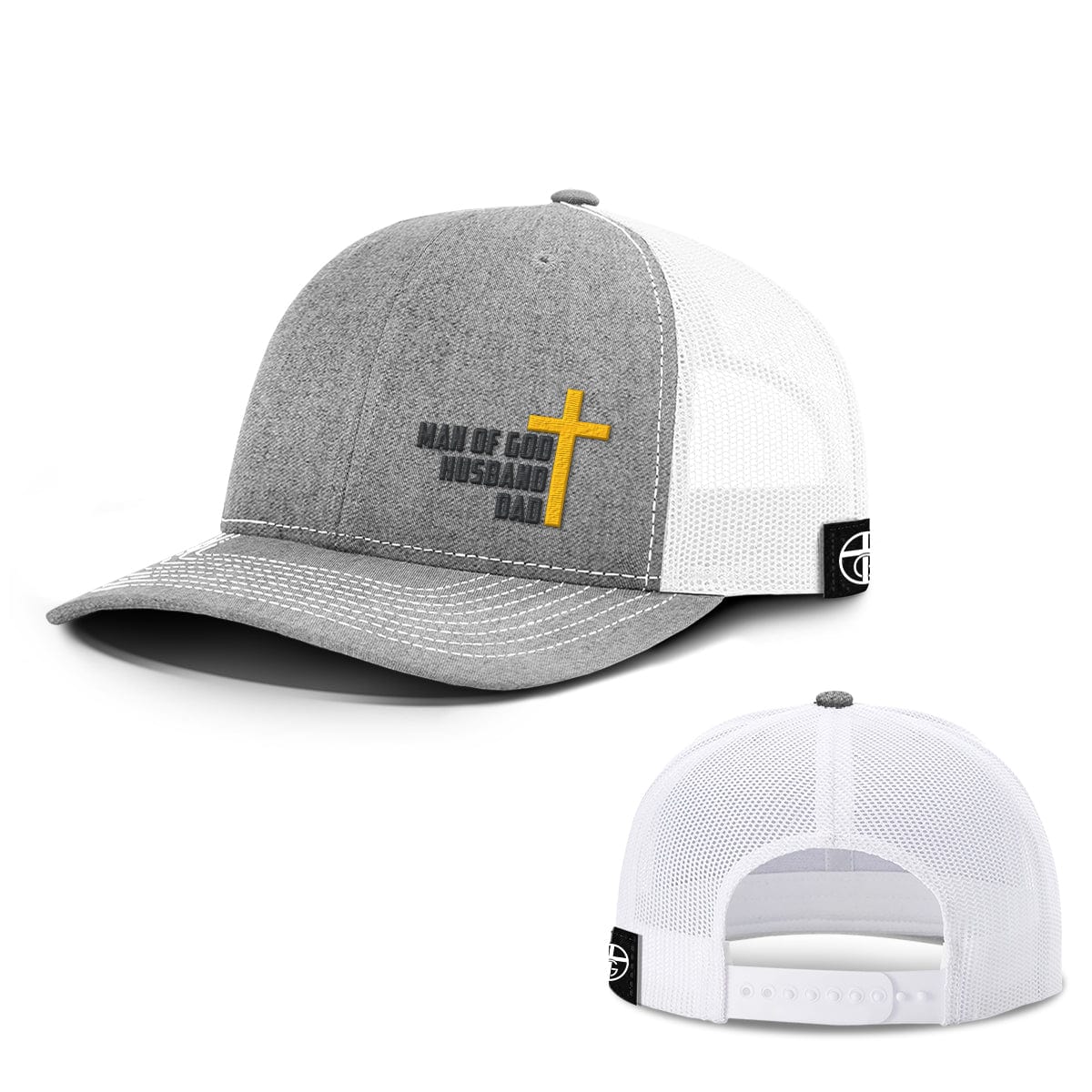 Our True God Hat Snapback / Heather and White / One Size Man Of God, Husband, Dad Hats