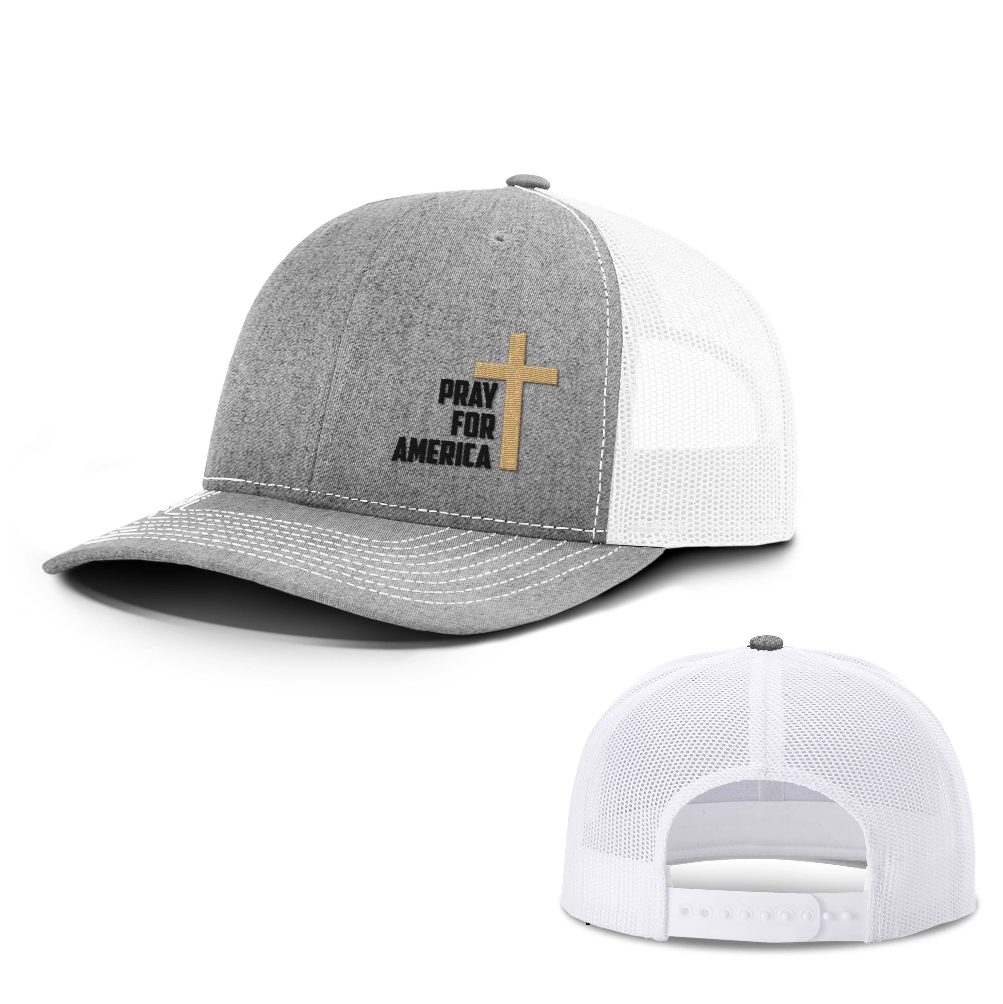 Our True God Hat Snapback / Heather and White / One Size Pray For America Hats