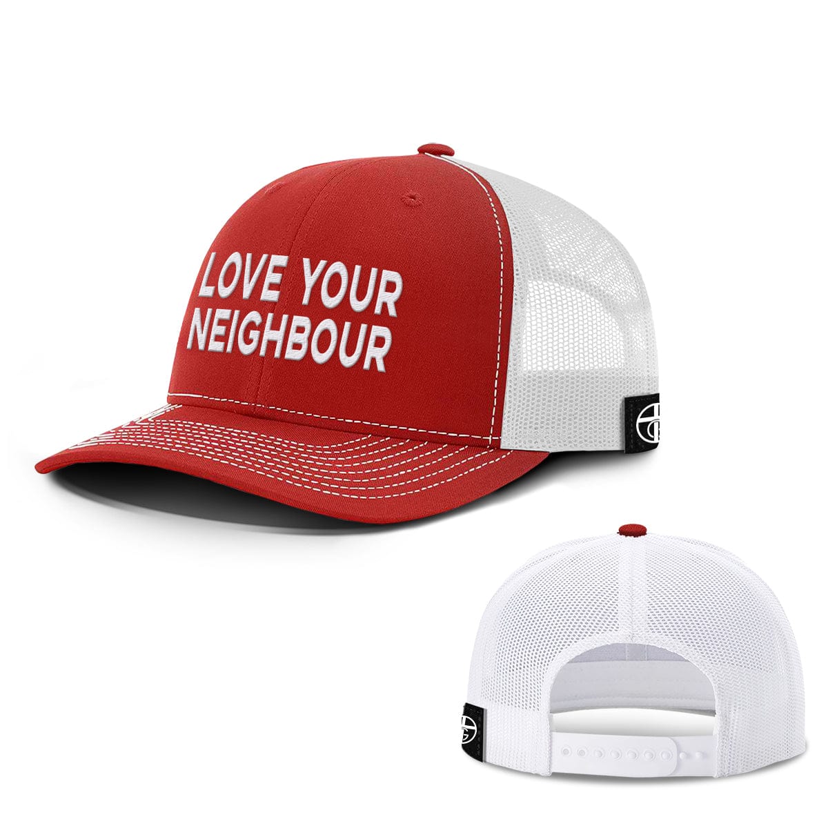 Our True God Hat Snapback / Red And White / One Size Love Your Neighbour Hats