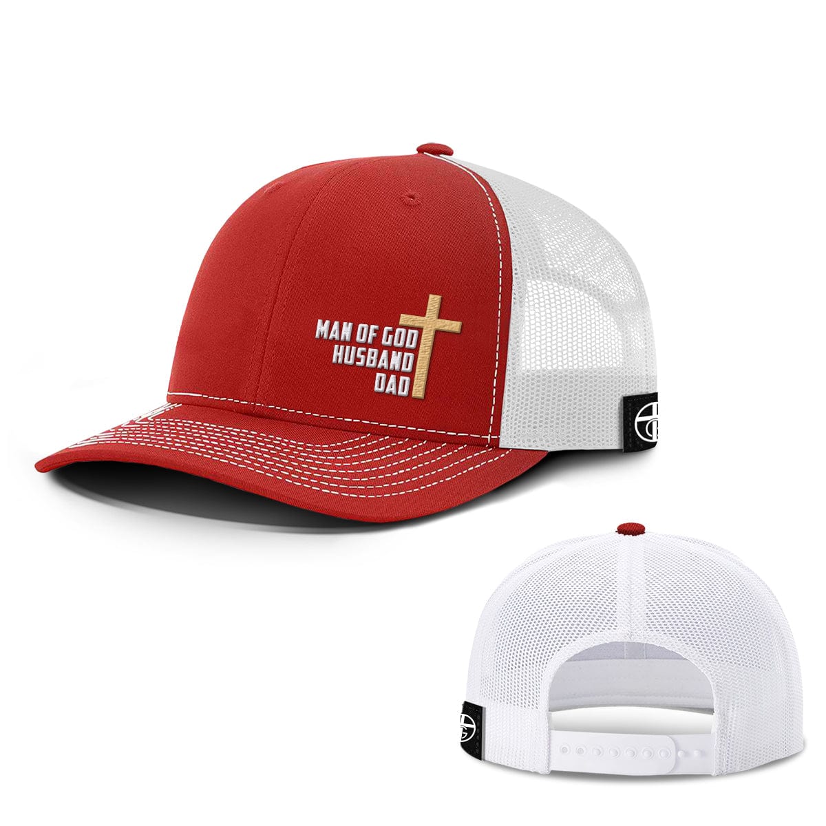 Our True God Hat Snapback / Red And White / One Size Man Of God, Husband, Dad Hats