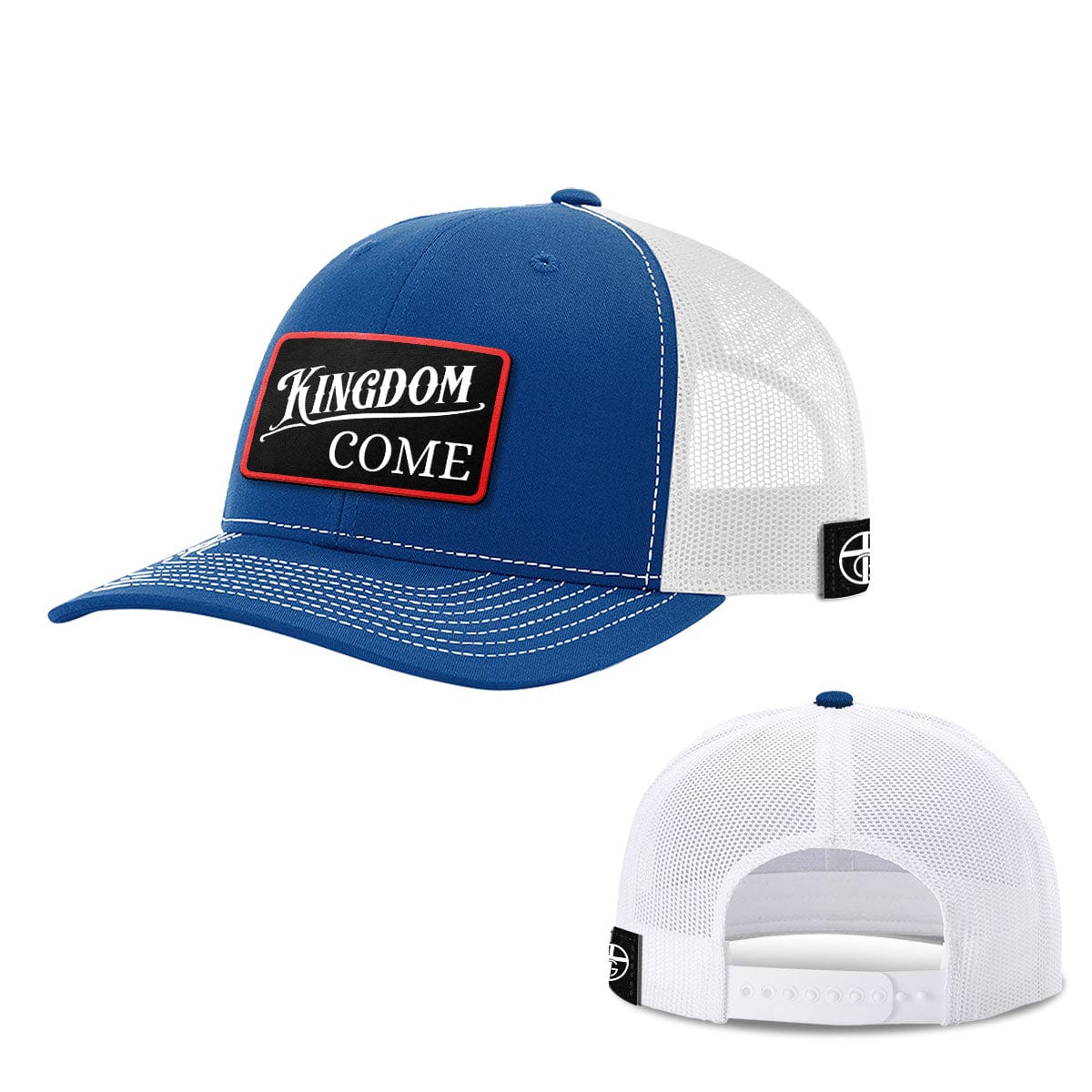 Our True God Hat Snapback / Royal Blue and White / One Size Kingdom Come Patch Hats