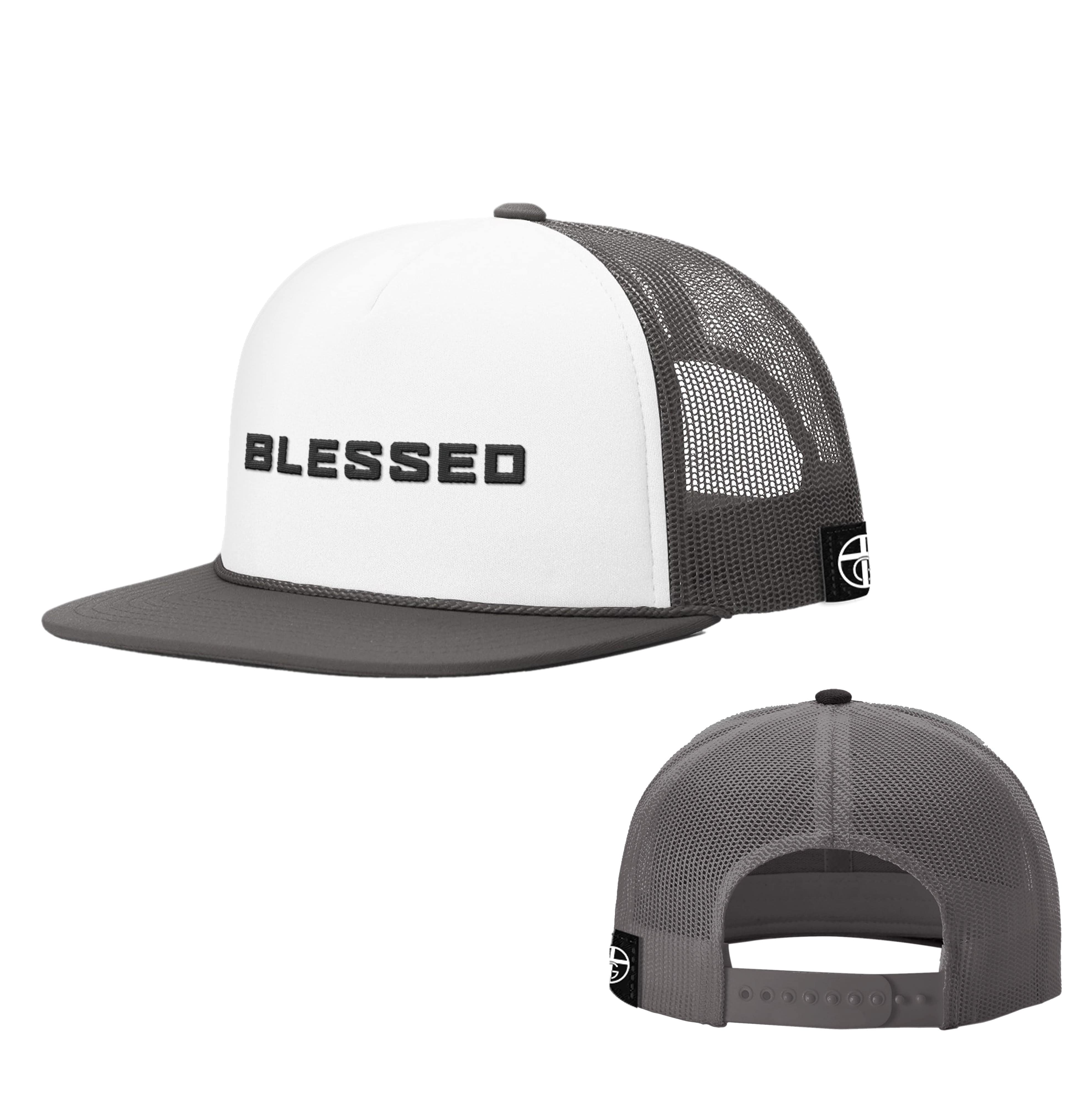 Our True God Hat White and Charcoal / One Size Blessed Foam Trucker Hats