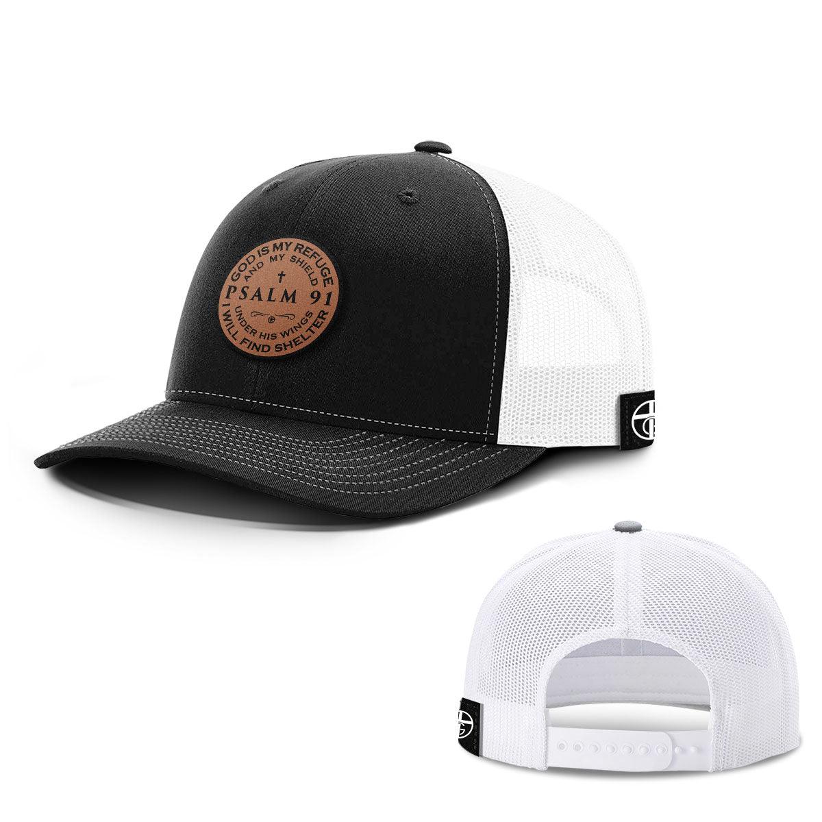 Psalm 91 Circle Leather Patch Hats - Our True God