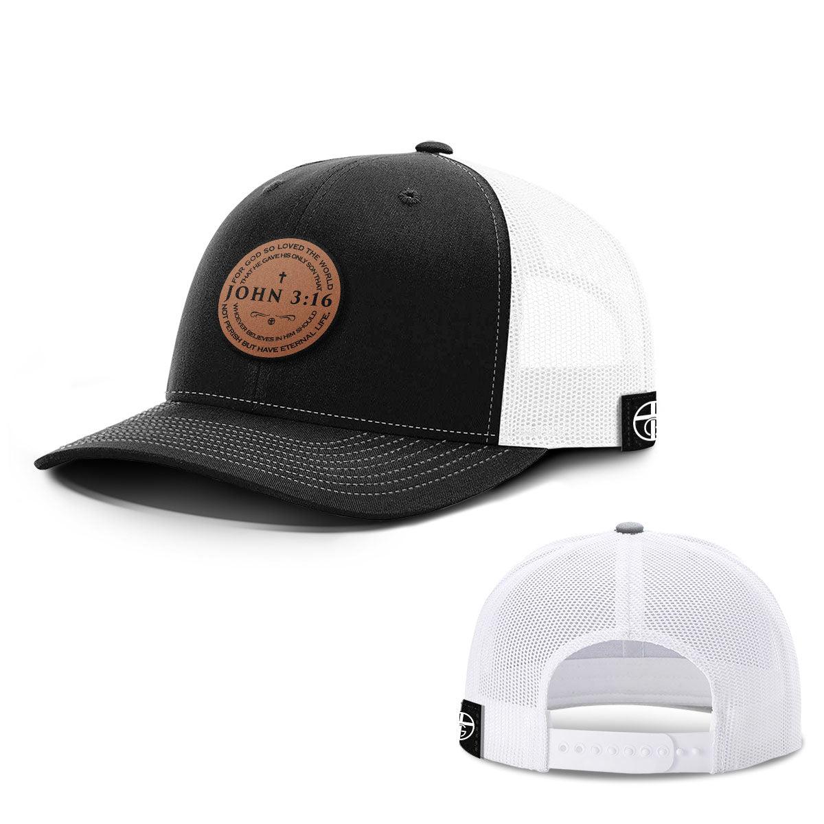 John 3:16 Circle Leather Patch Hats - Our True God