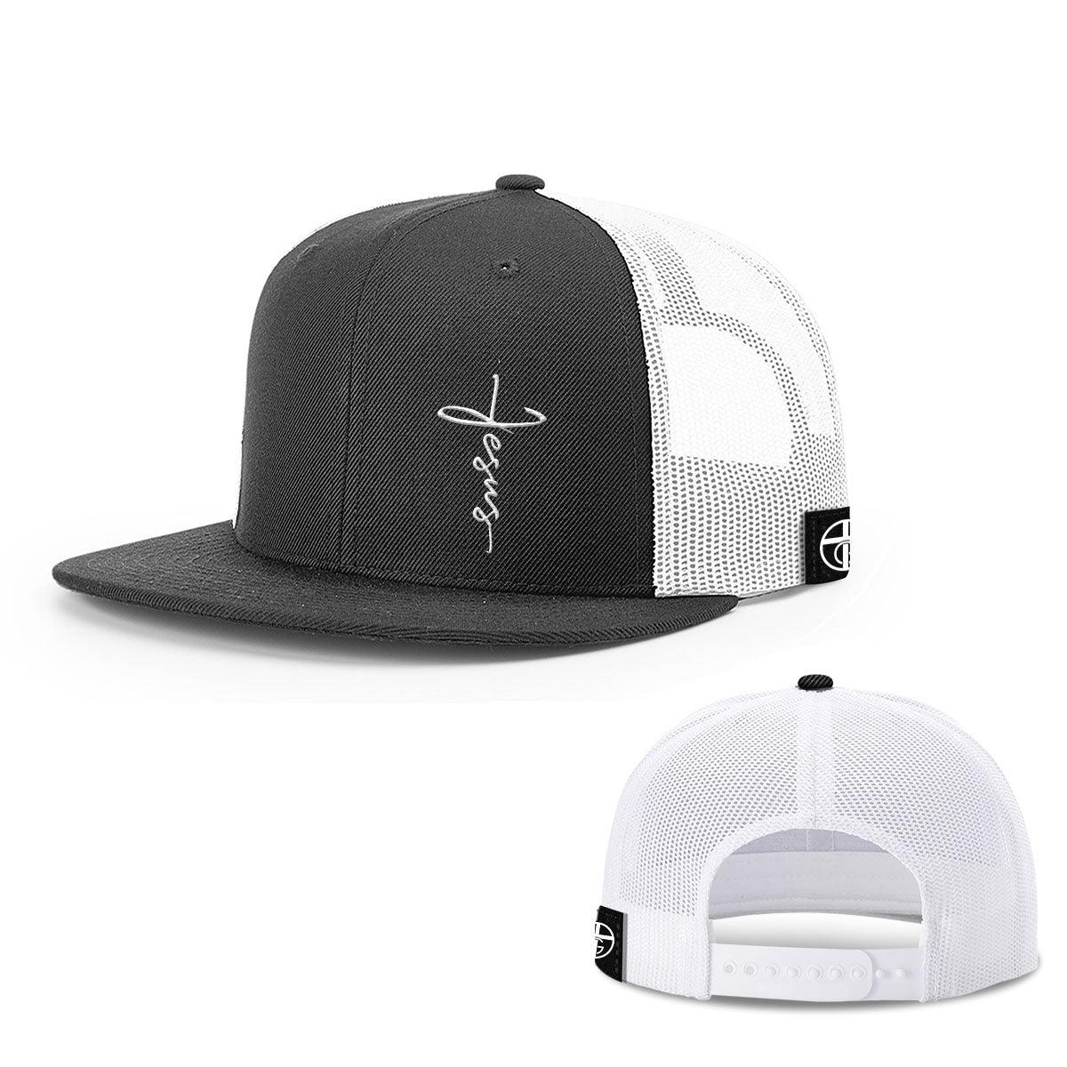 Jesus Cross Lower Left Hats - Our True God