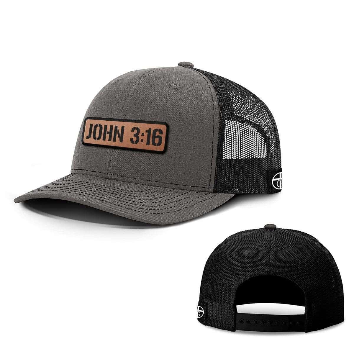 John 3:16 Leather Patch Hats - Our True God