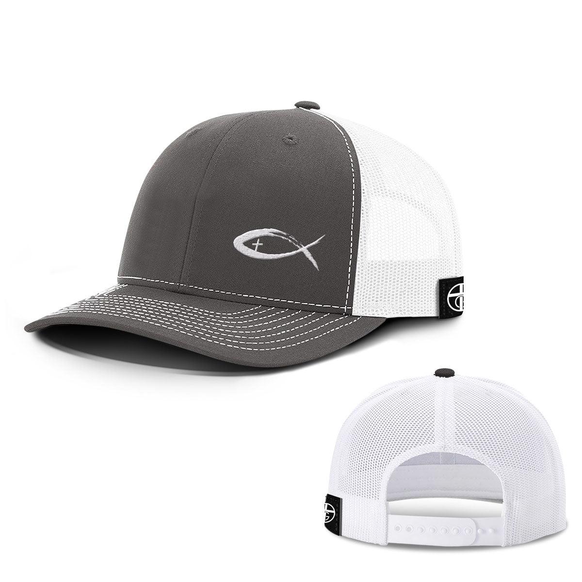 Jesus Fish V2 Lower Left Hats - Our True God