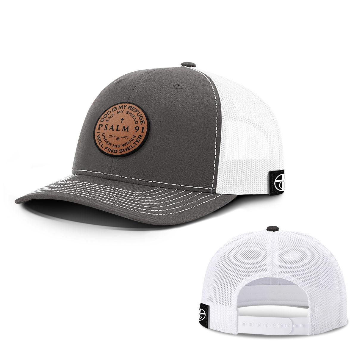 Psalm 91 Circle Leather Patch Hats - Our True God