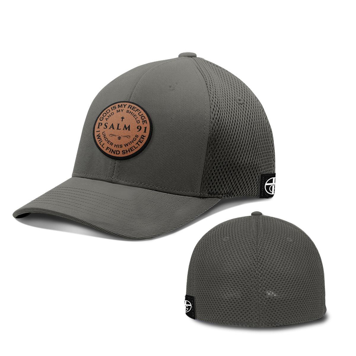 Psalm 91 Circle Leather Patch Hats - Our True God